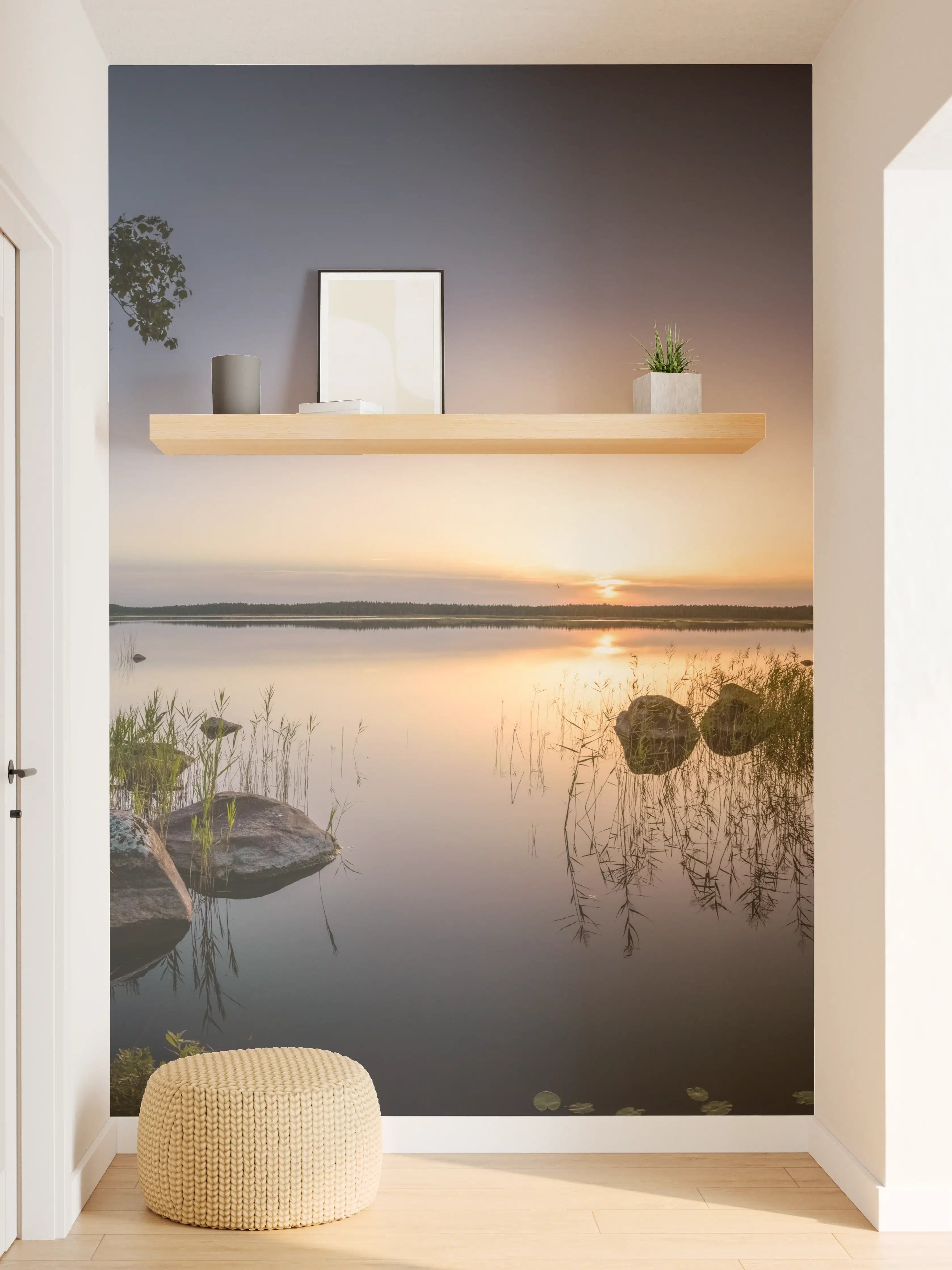 Wandverkleidung Flur - Landschaft in der Dämmerung - Sonnenuntergang