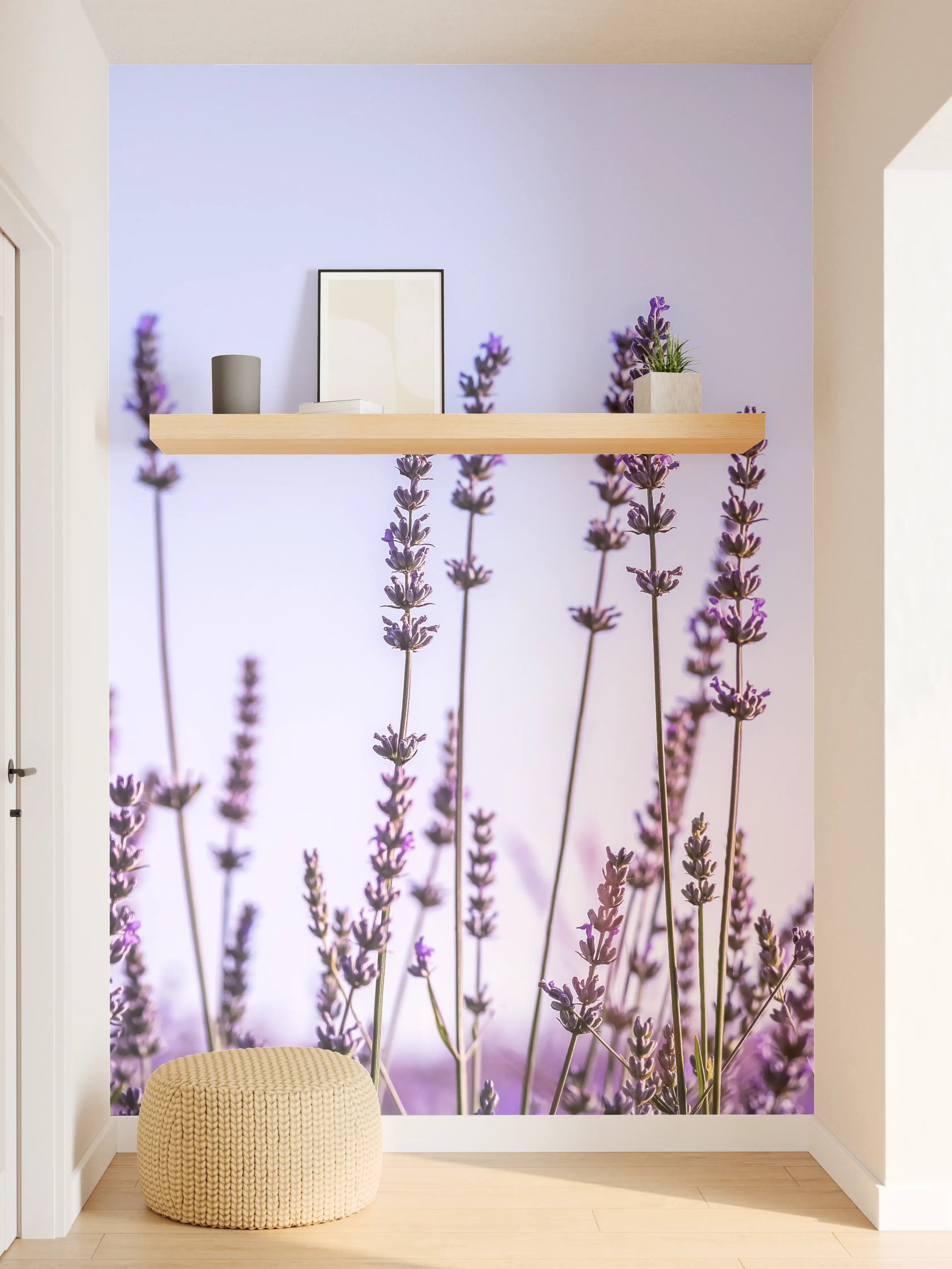 Wandverkleidung Flur - Lavendelfeld in Lila-Blau