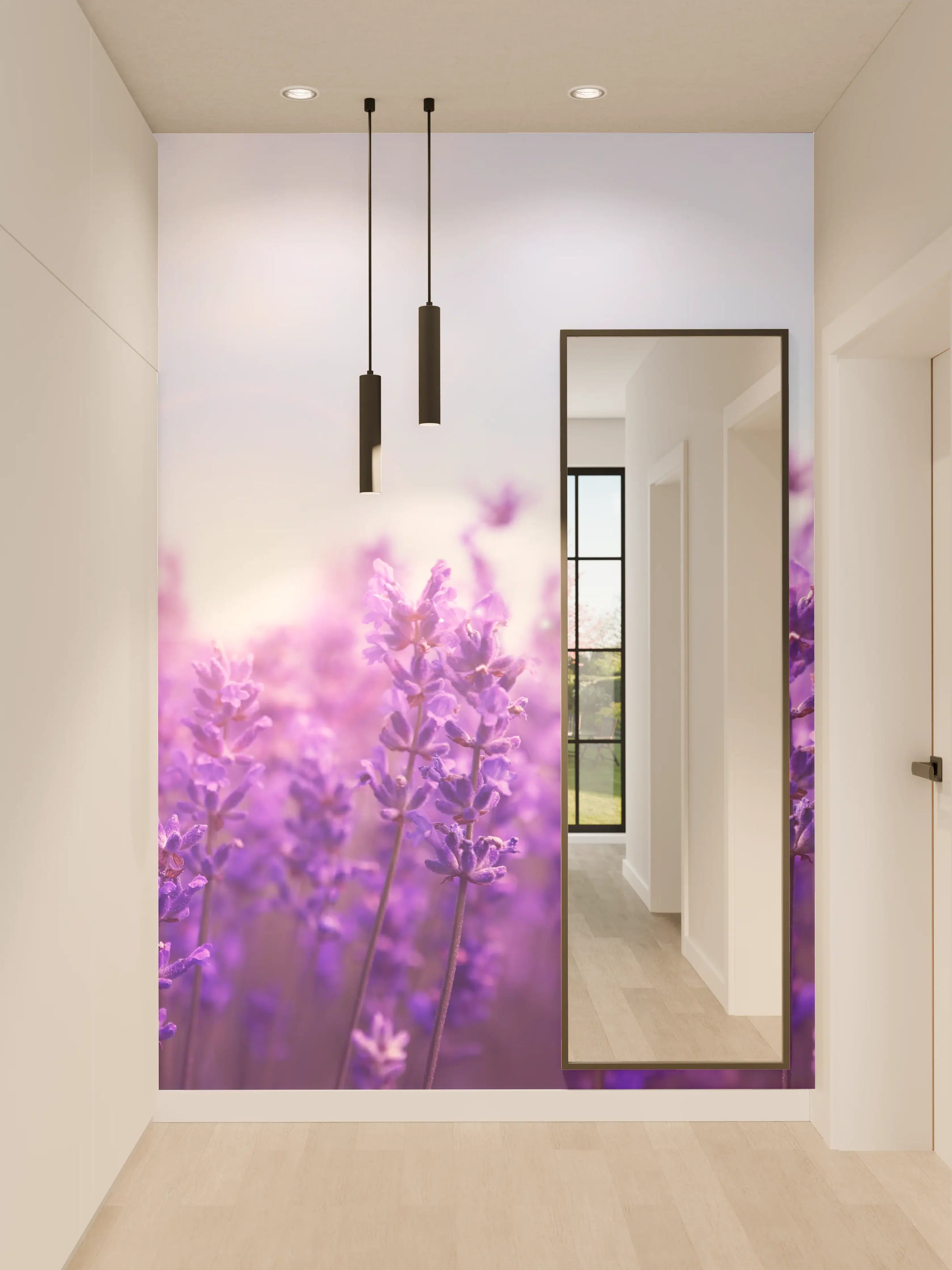 Wandverkleidung Flur - Lavendelfeld in Lila
