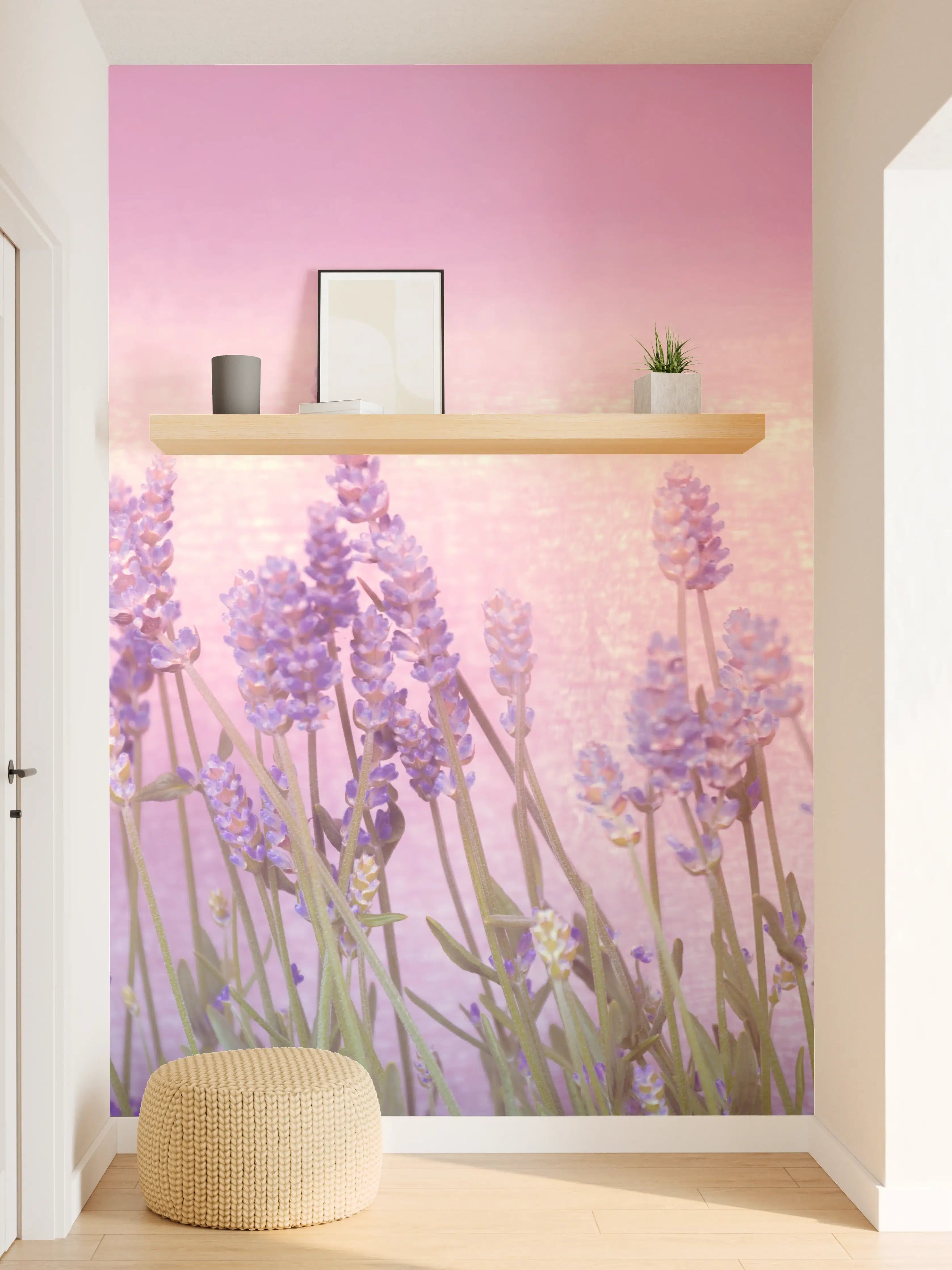 Wandverkleidung Flur - Lavendelwiese Rosa-Lila