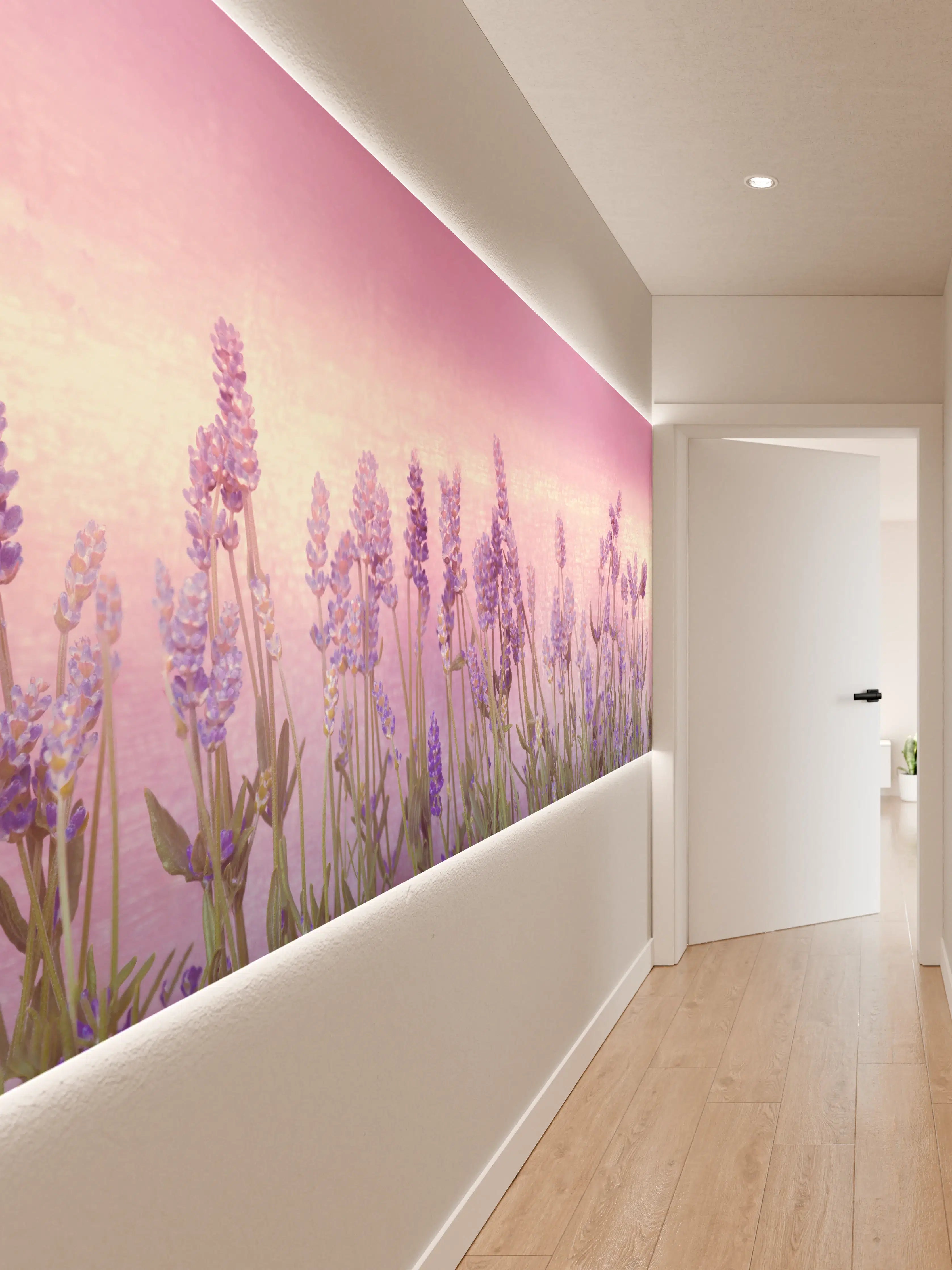 Wandverkleidung Flur - Lavendelwiese Rosa-Lila