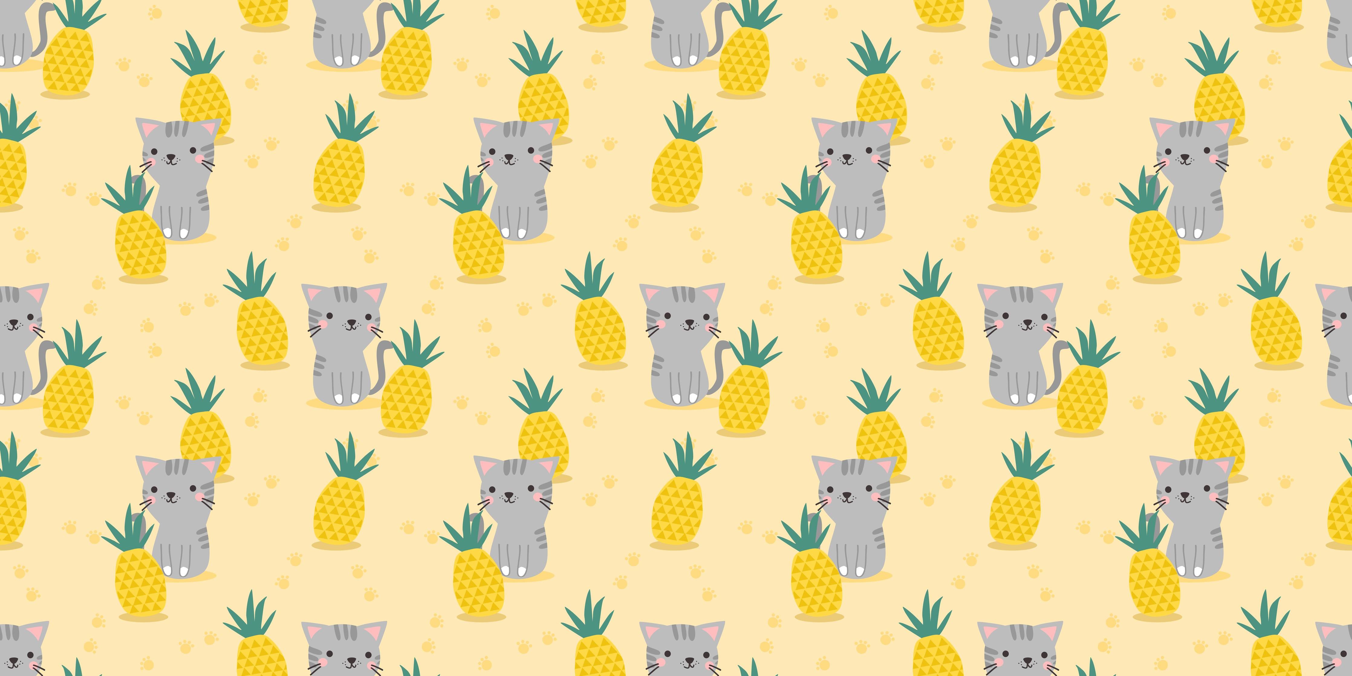 Wandverkleidung Flur-Lebendige Tiermotive mit Ananas-Design
