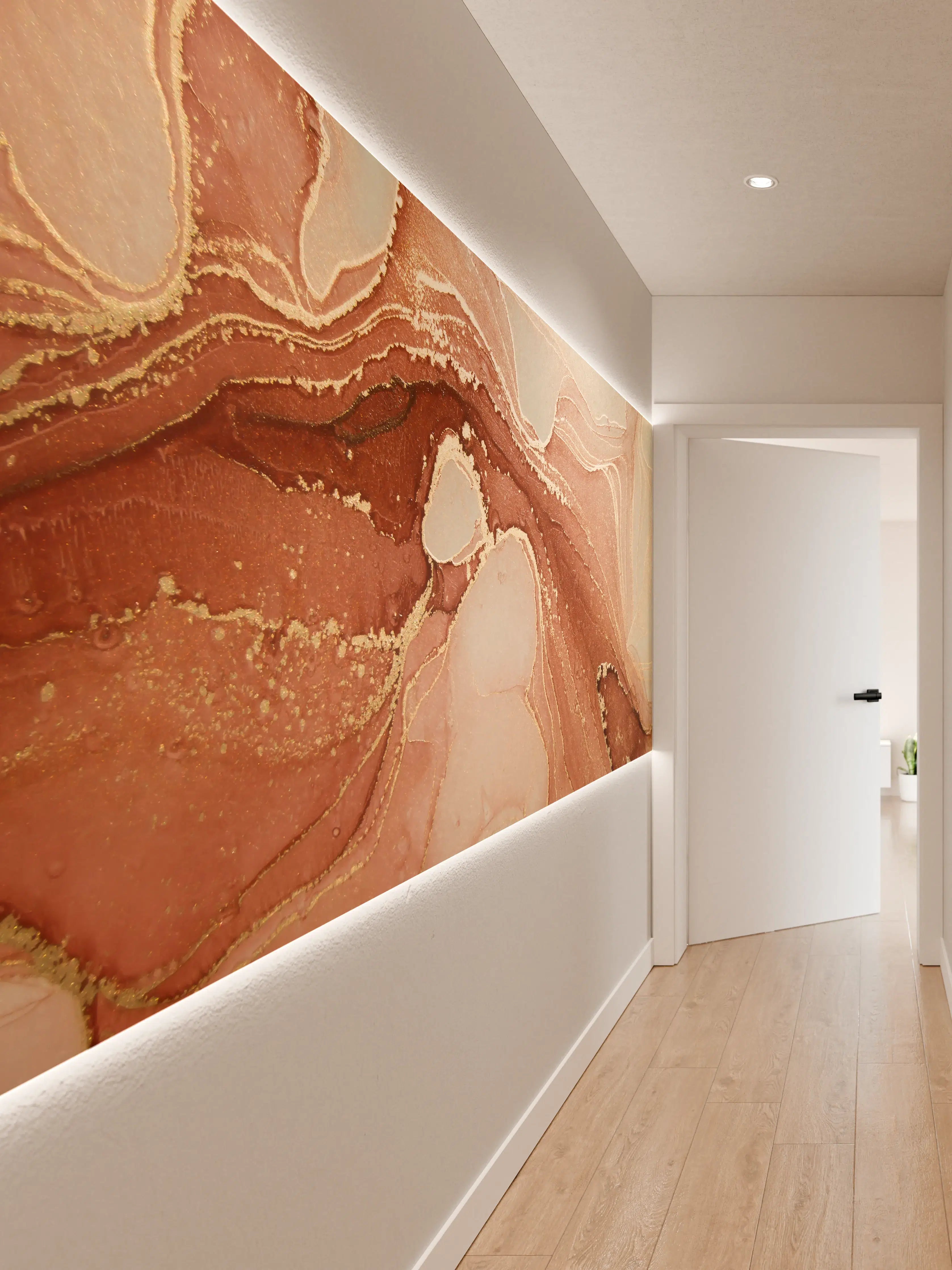 Wandverkleidung Flur - Luxuriöse Darstellung durch flüssige Kunst
