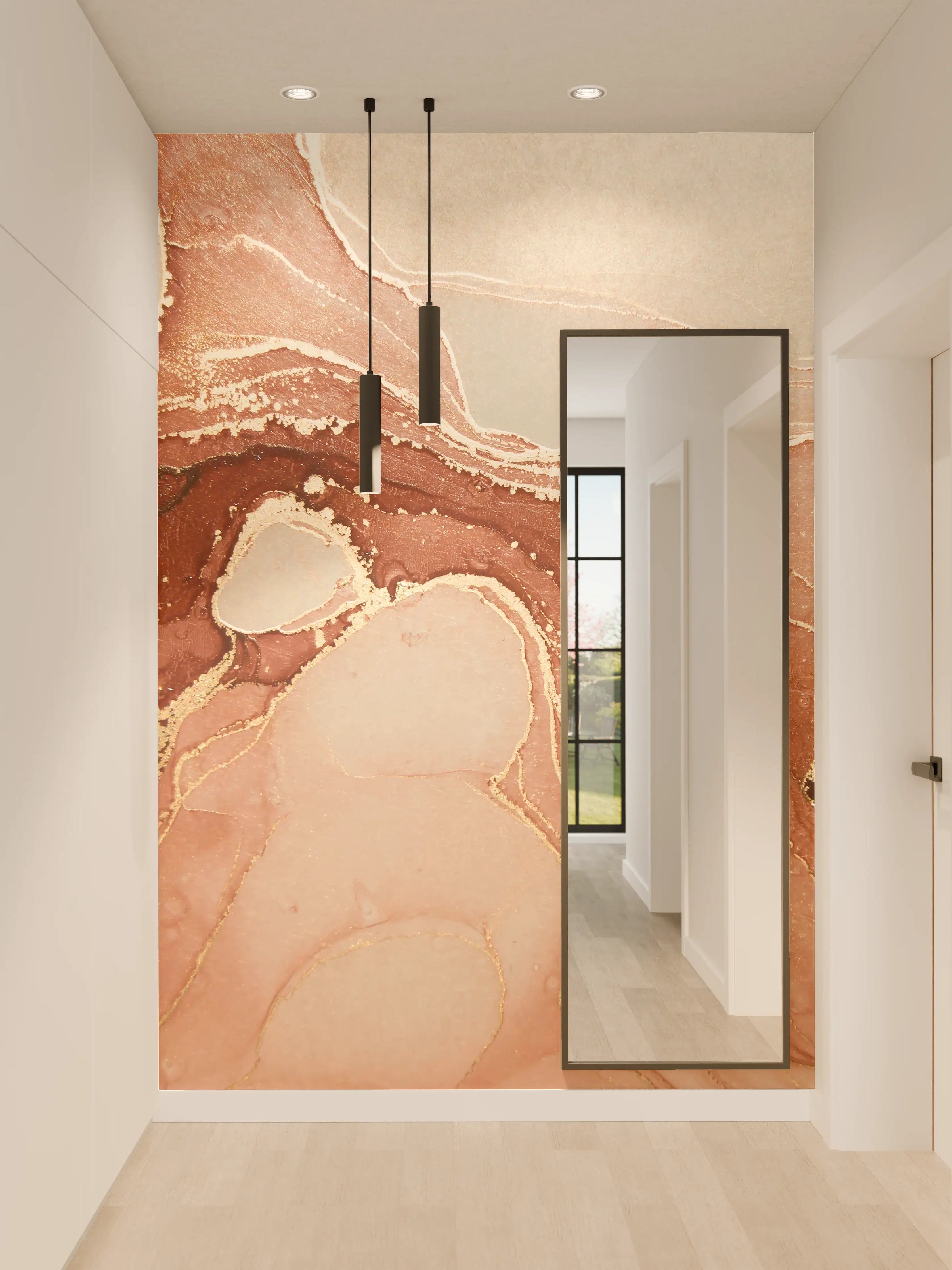Wandverkleidung Flur - Luxuriöse Darstellung durch flüssige Kunst
