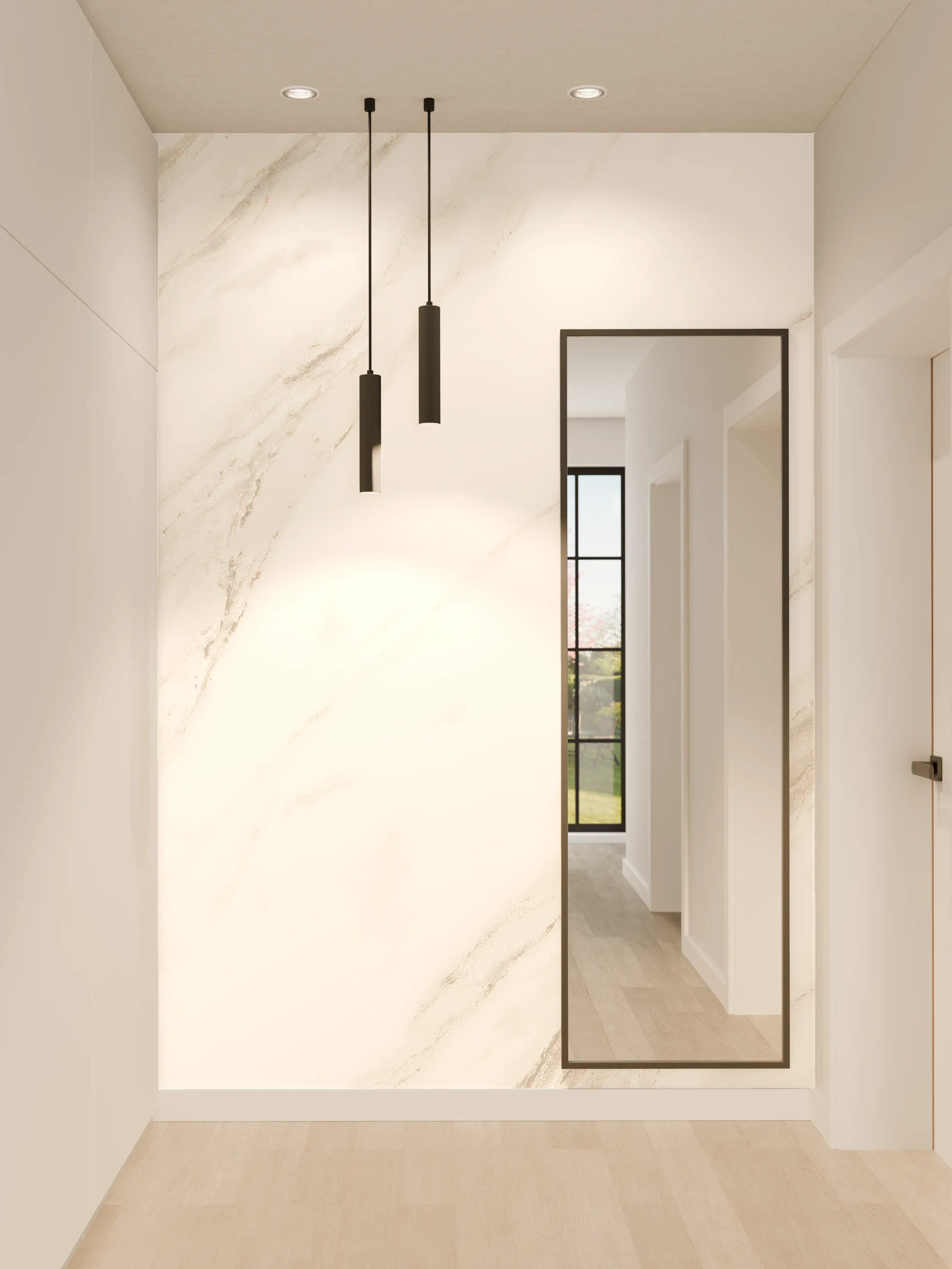 Wandverkleidung Flur - Luxuriöses Marmor Design