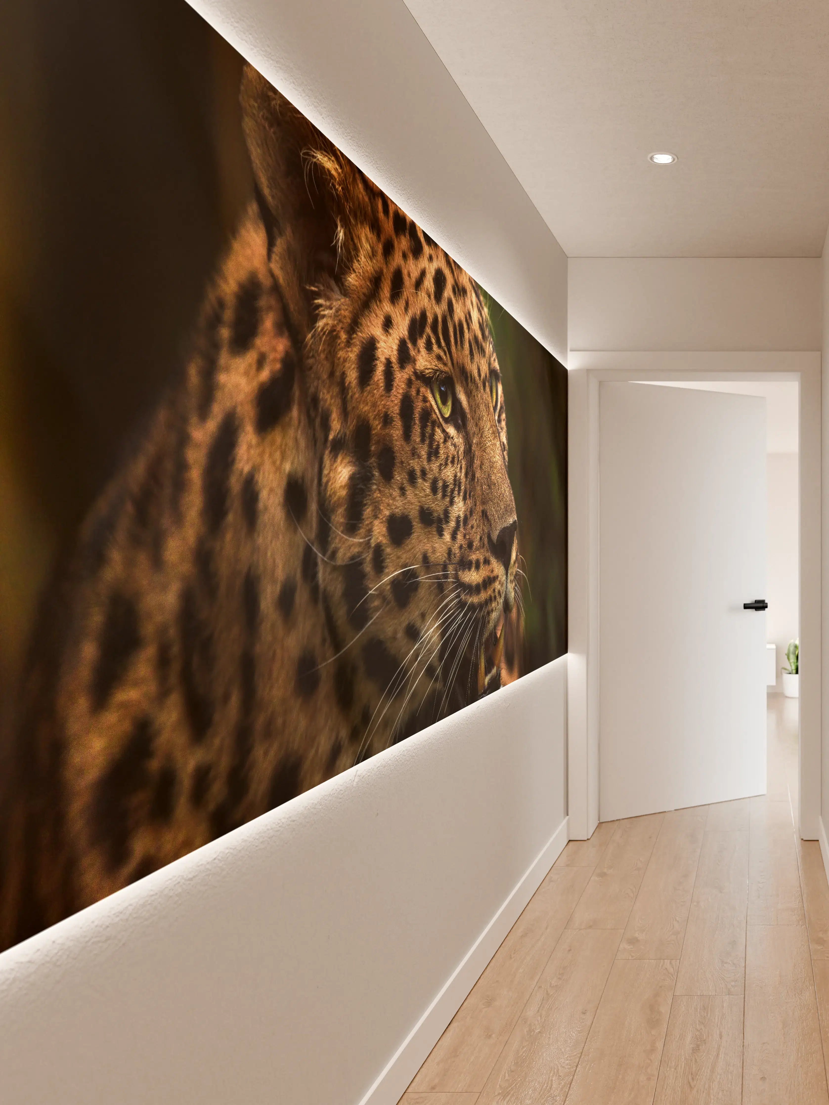 Wandverkleidung Flur - Majestätischer Amur-Leopard
