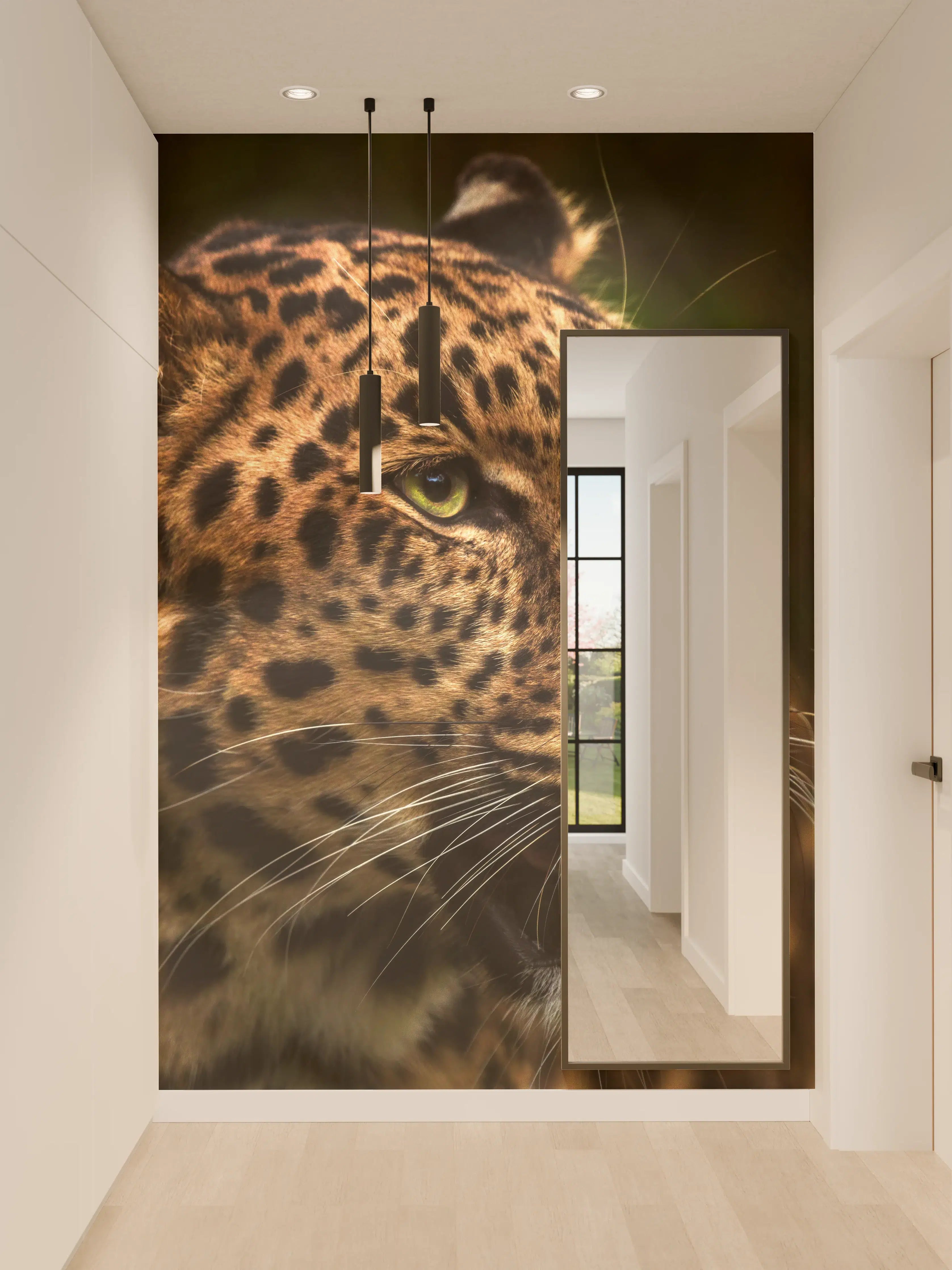 Wandverkleidung Flur - Majestätischer Amur-Leopard