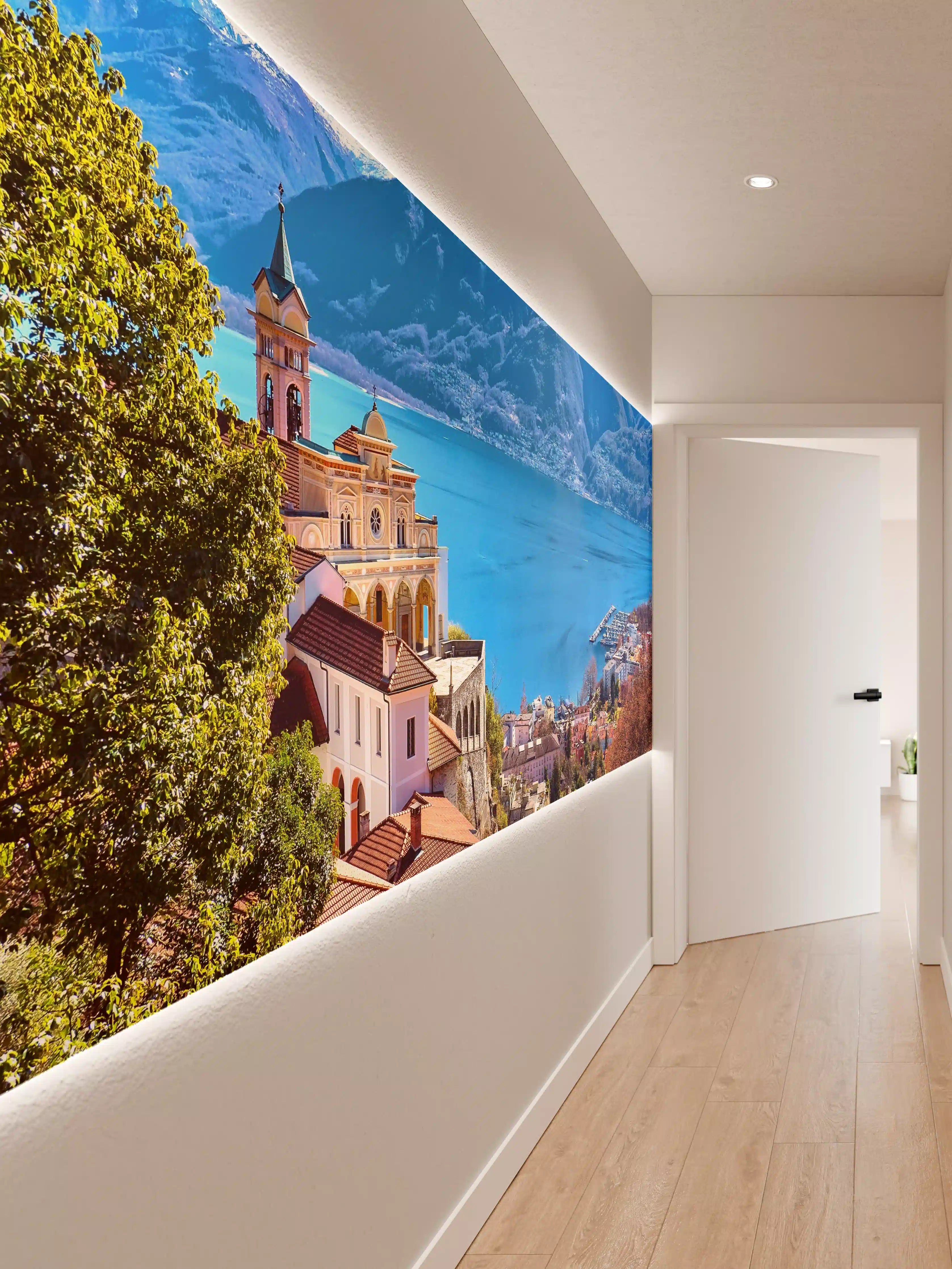 Wandverkleidung Flur - Malcesine am Gardasee mit Blick auf die Berge