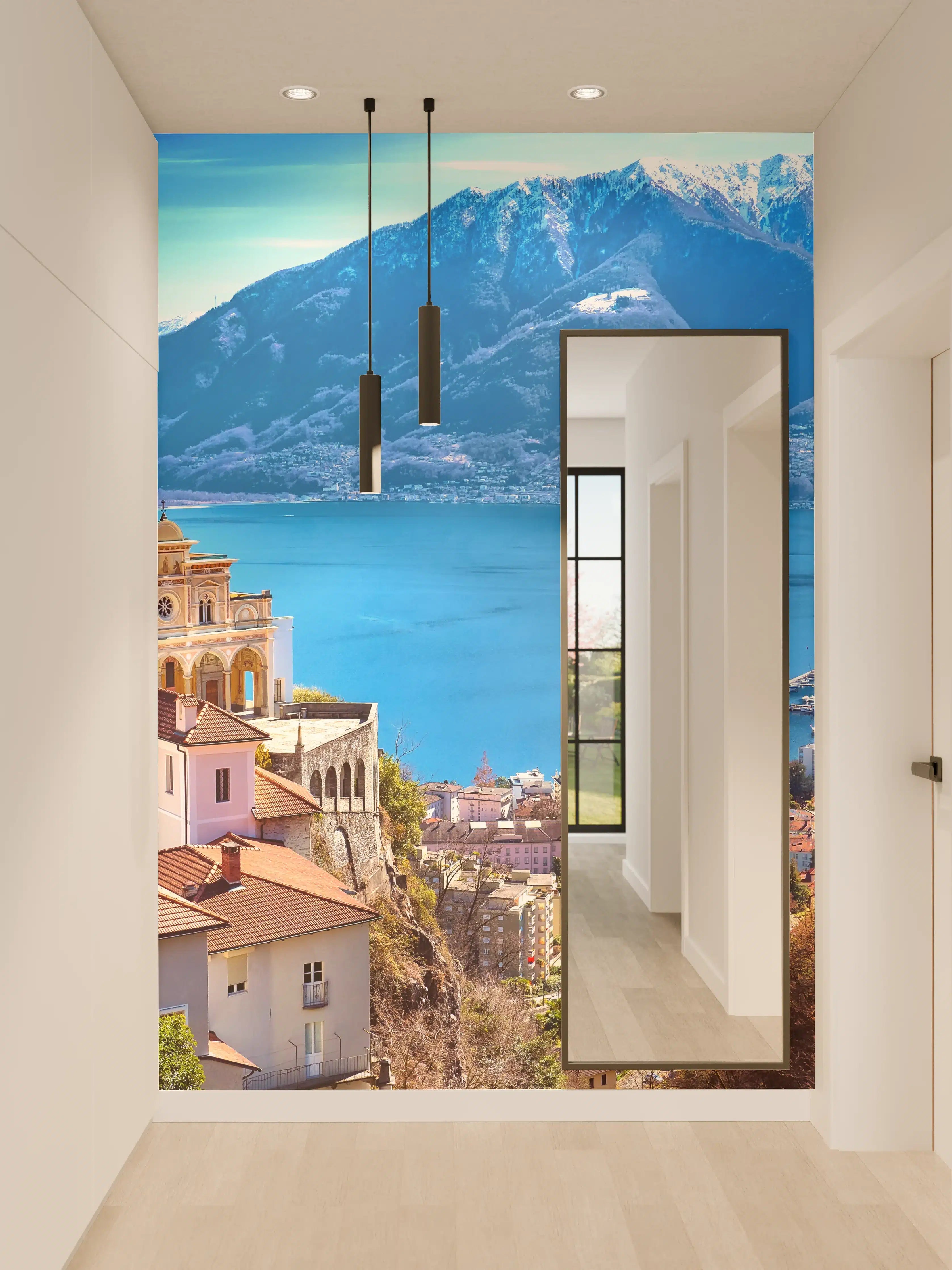 Wandverkleidung Flur - Malcesine am Gardasee mit Blick auf die Berge