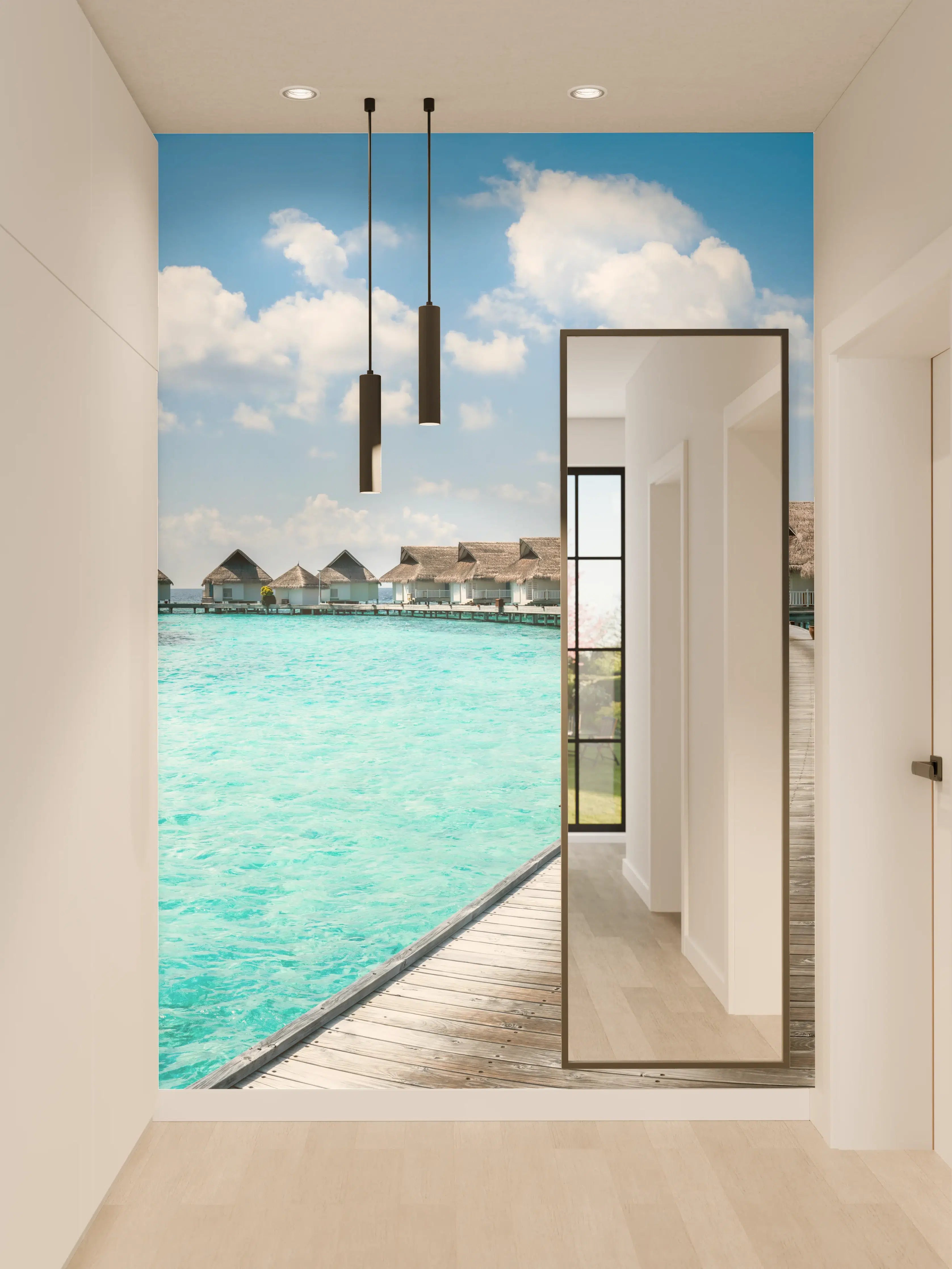 Wandverkleidung Flur - Malediven Wasser-Hotel