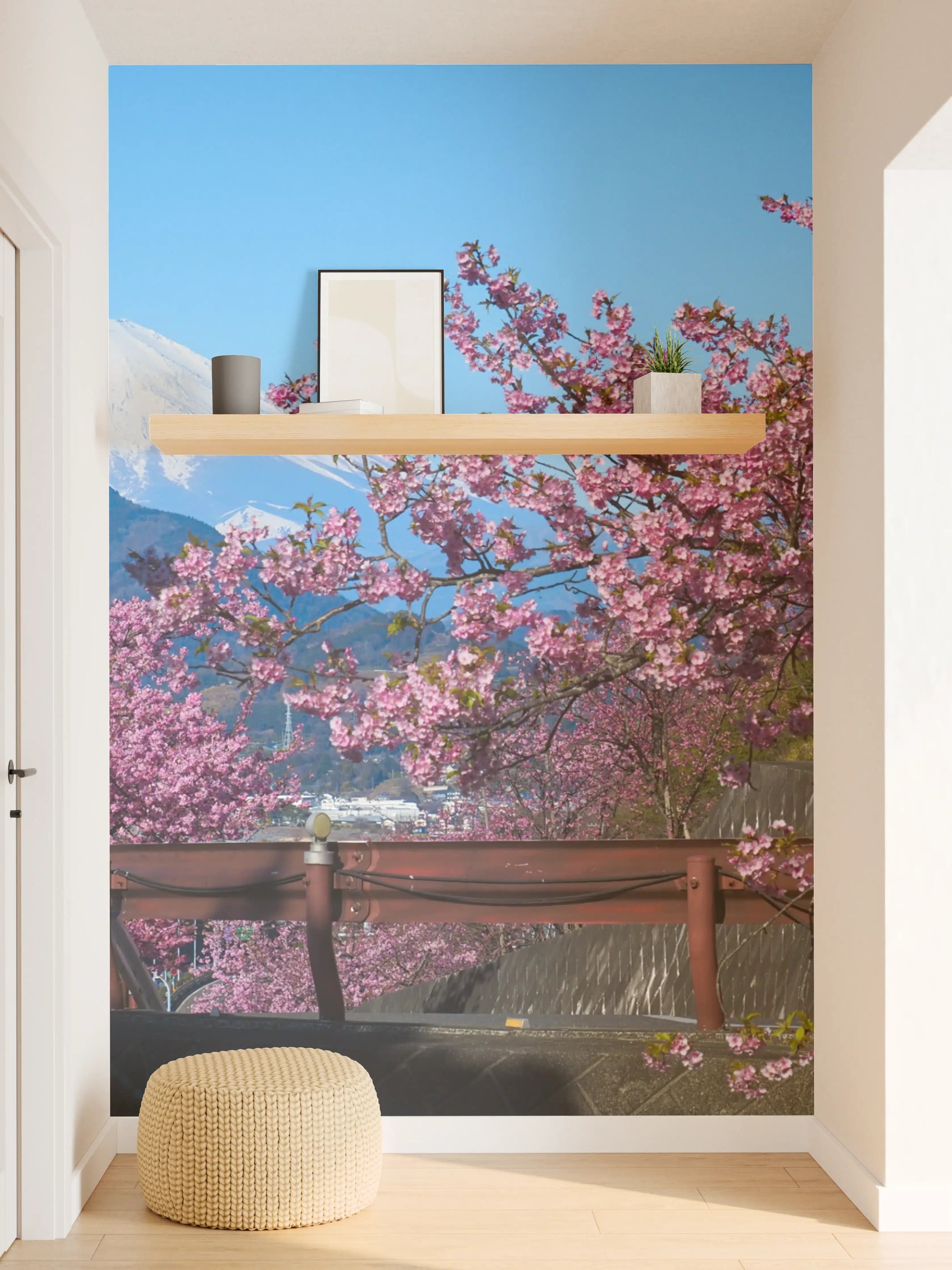 Wandverkleidung Flur - Malerei-Wasserfall mit Bergen und Natur