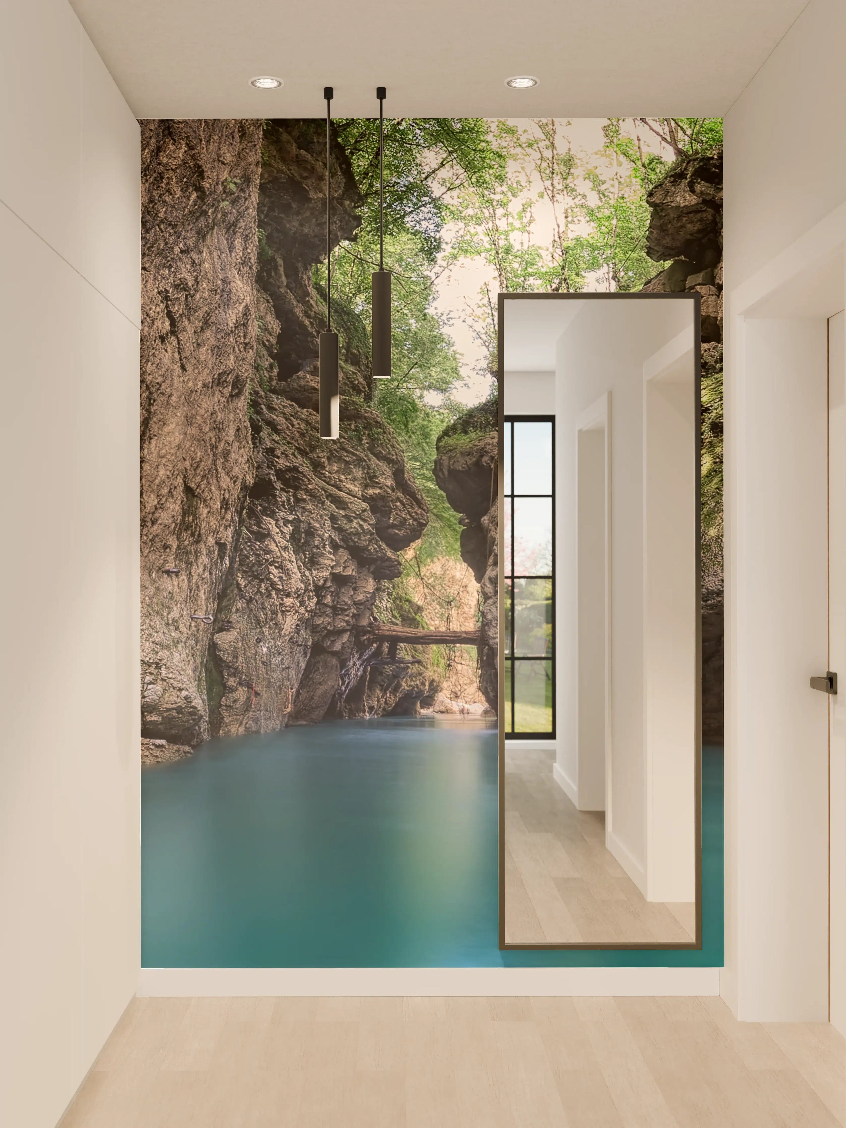 Wandverkleidung Flur - Malerei des beeindruckenden Canyons