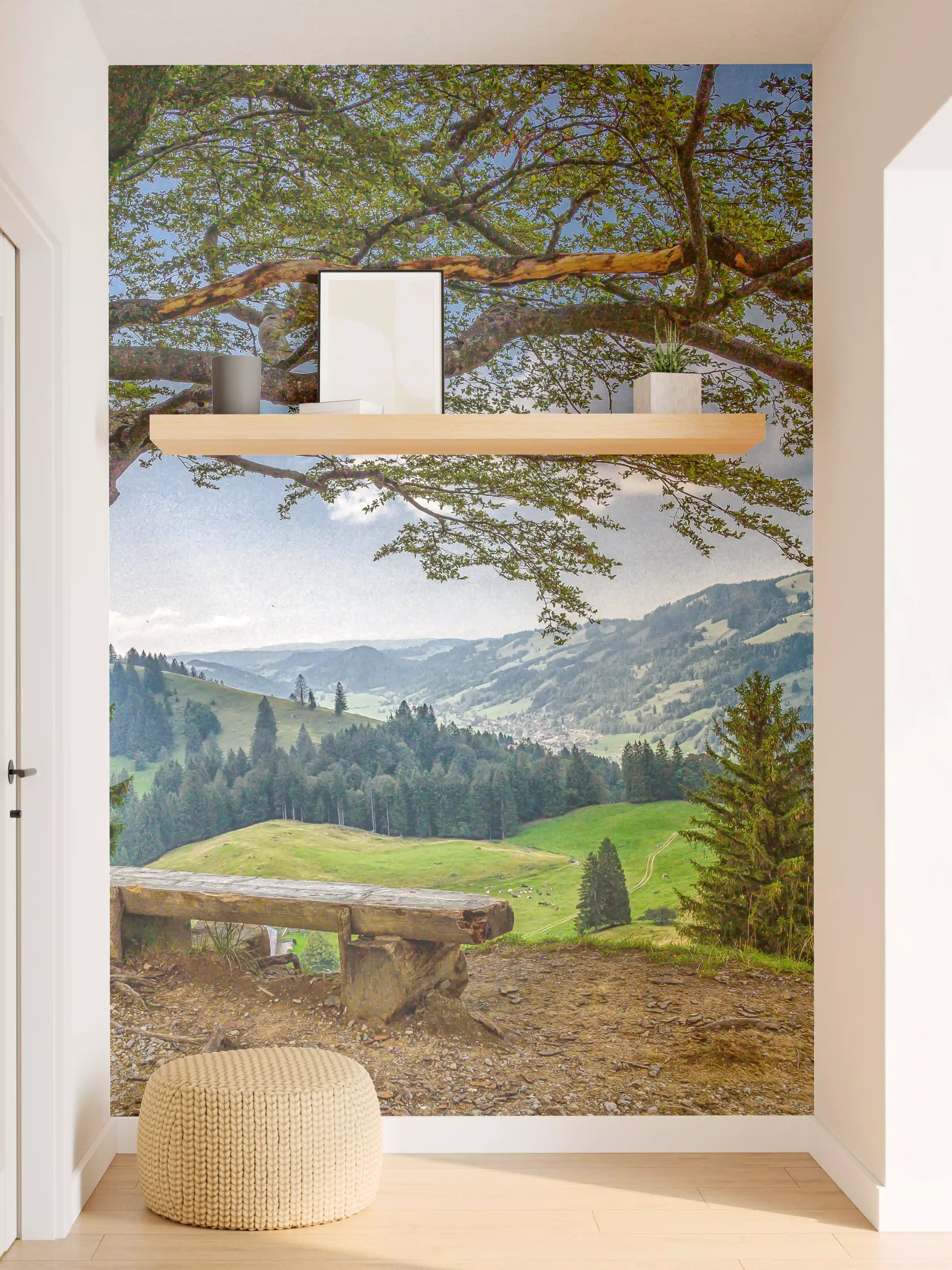 Wandverkleidung Flur - Malereimotiv mit Naturlandschaft