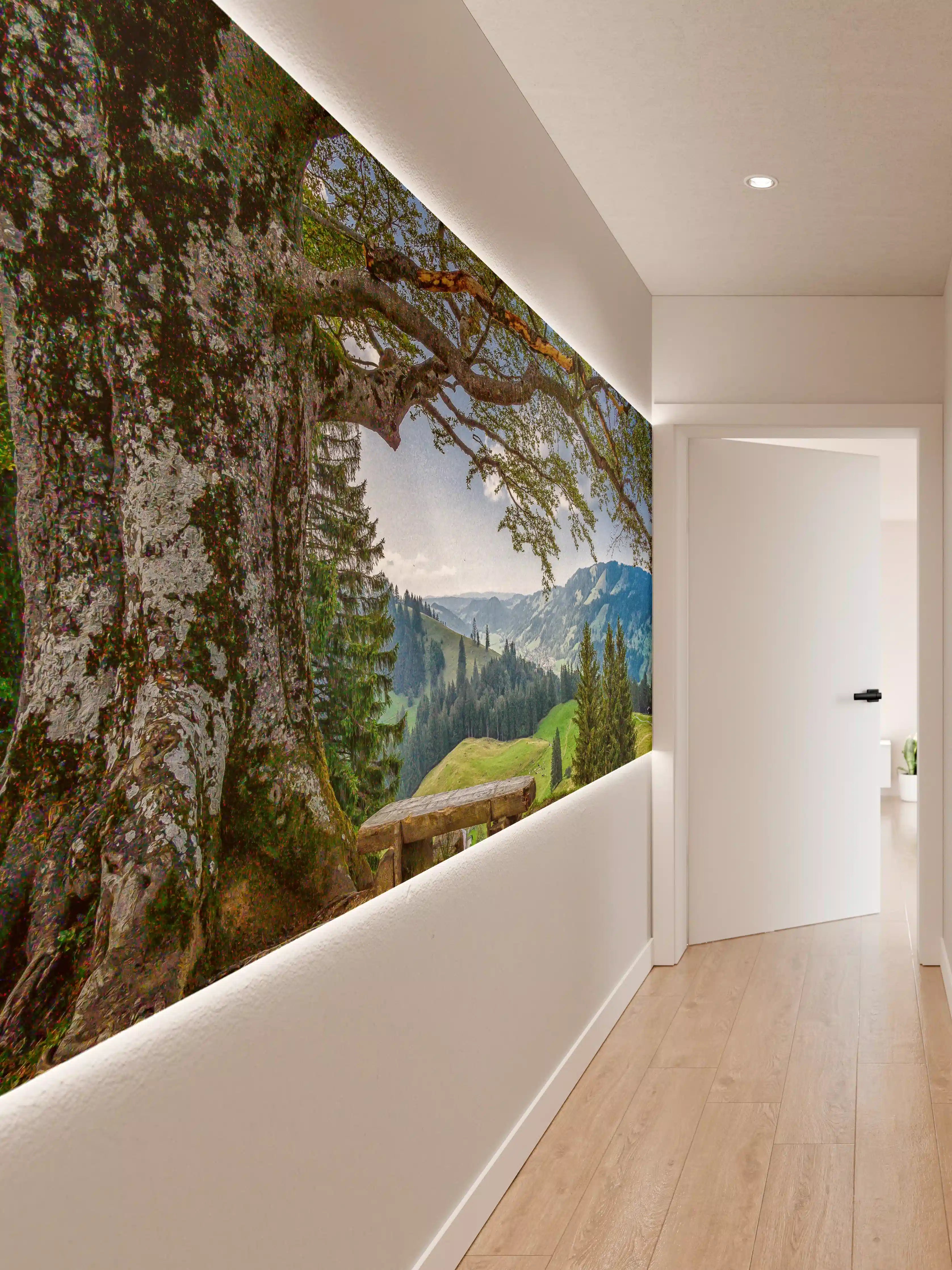 Wandverkleidung Flur - Malereimotiv mit Naturlandschaft