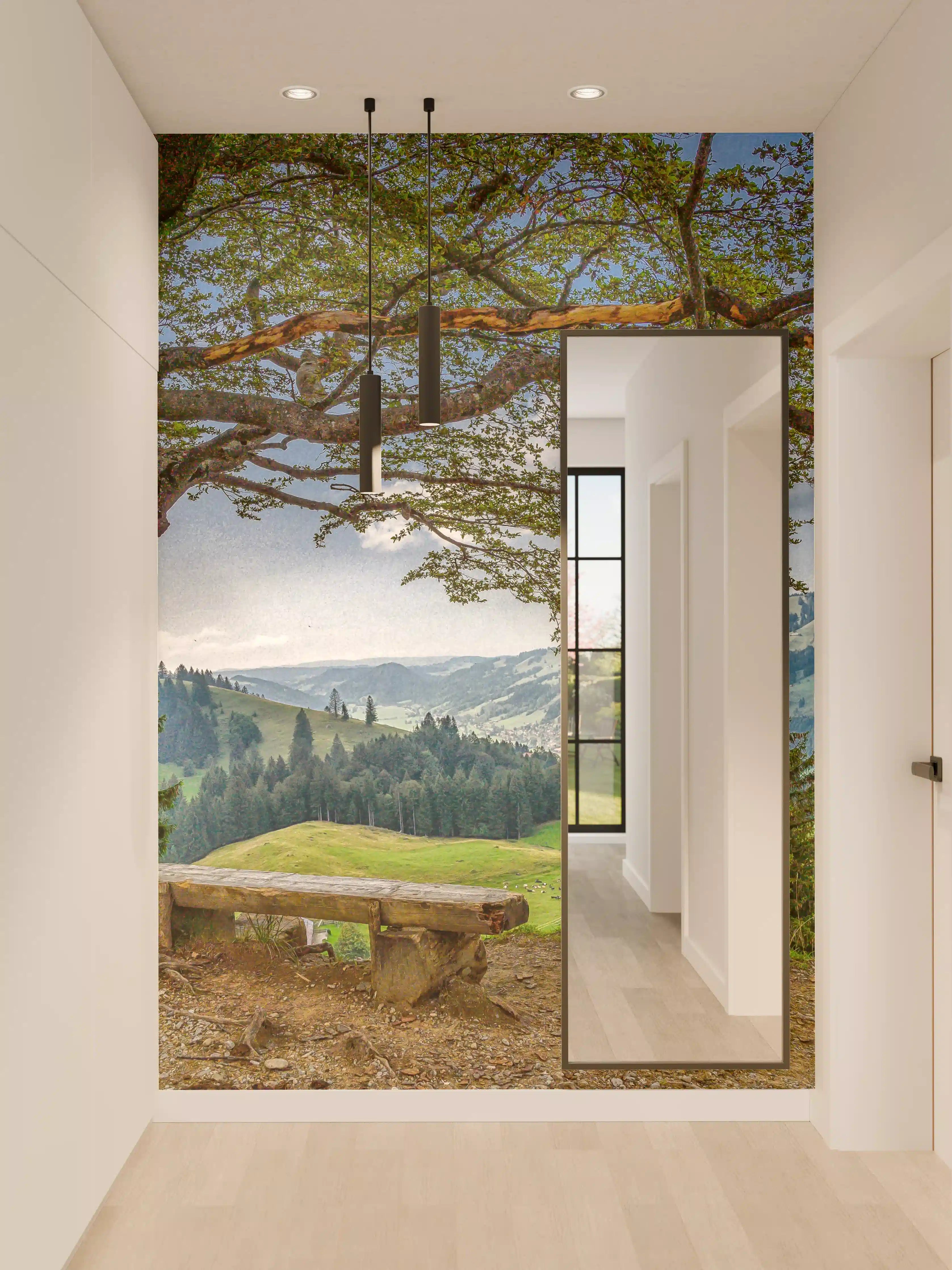Wandverkleidung Flur - Malereimotiv mit Naturlandschaft