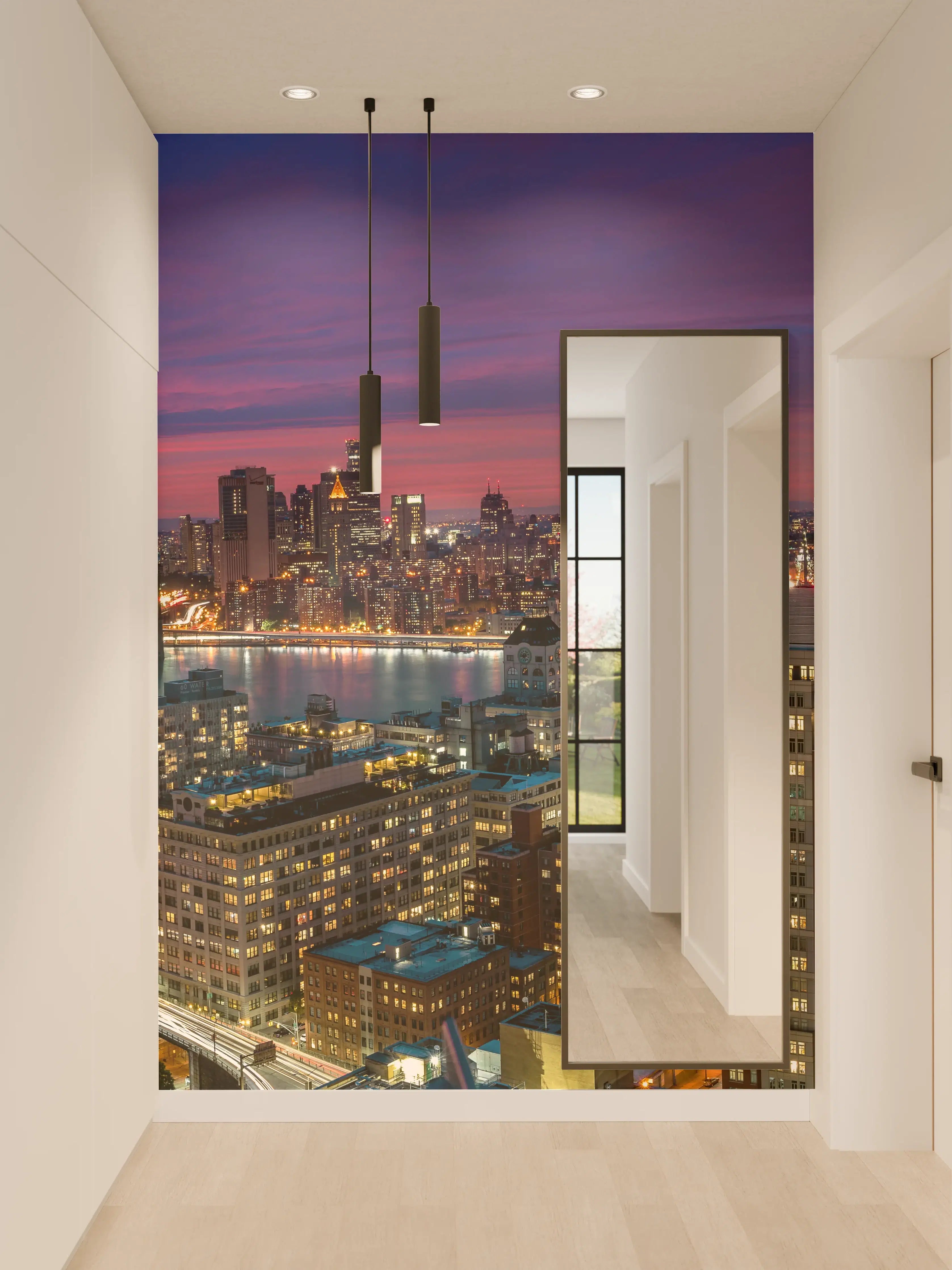 Wandverkleidung Flur - Manhattan Skyline bei Dämmerung