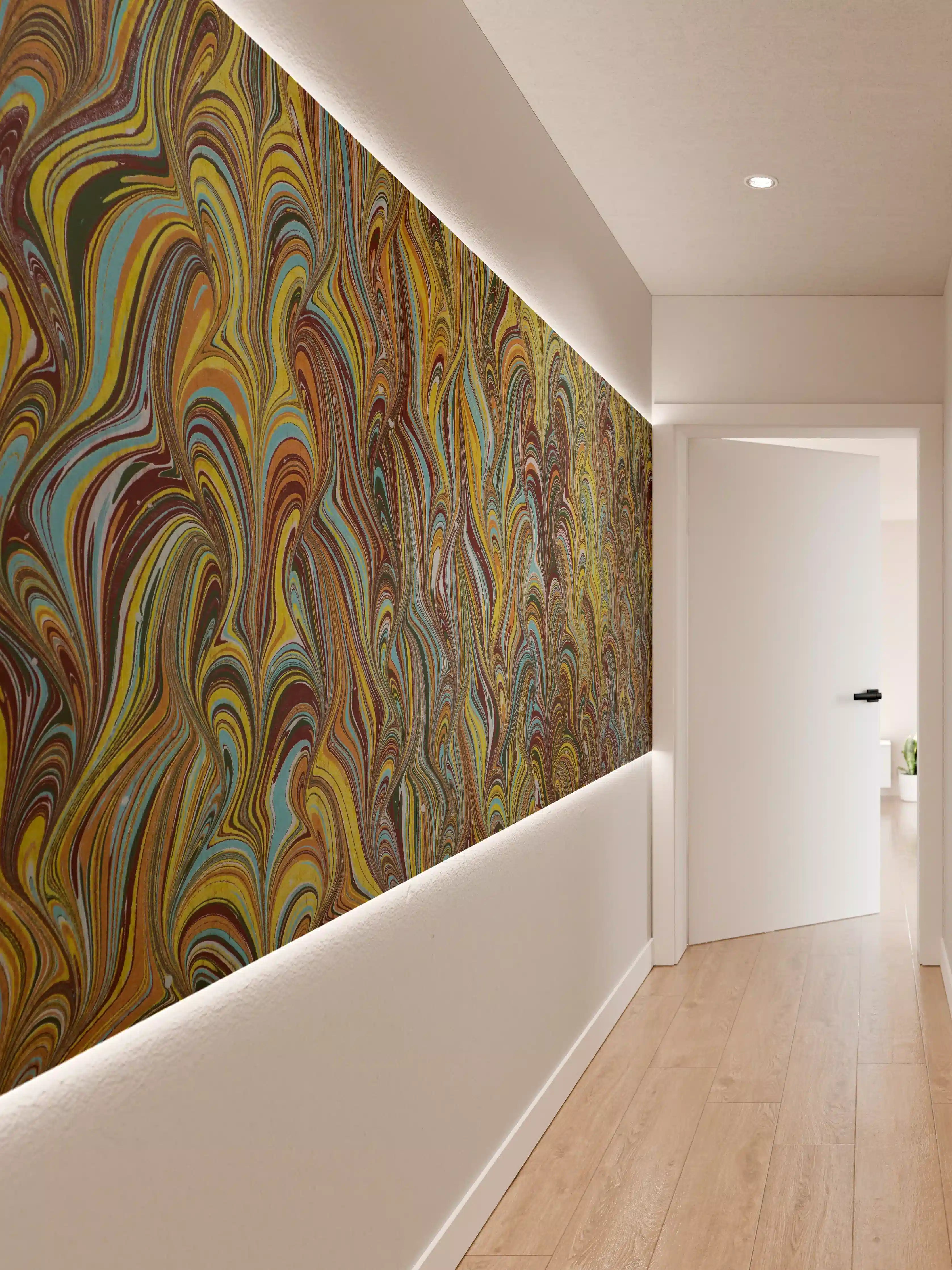 Wandverkleidung Flur - Marbled Abstract Art