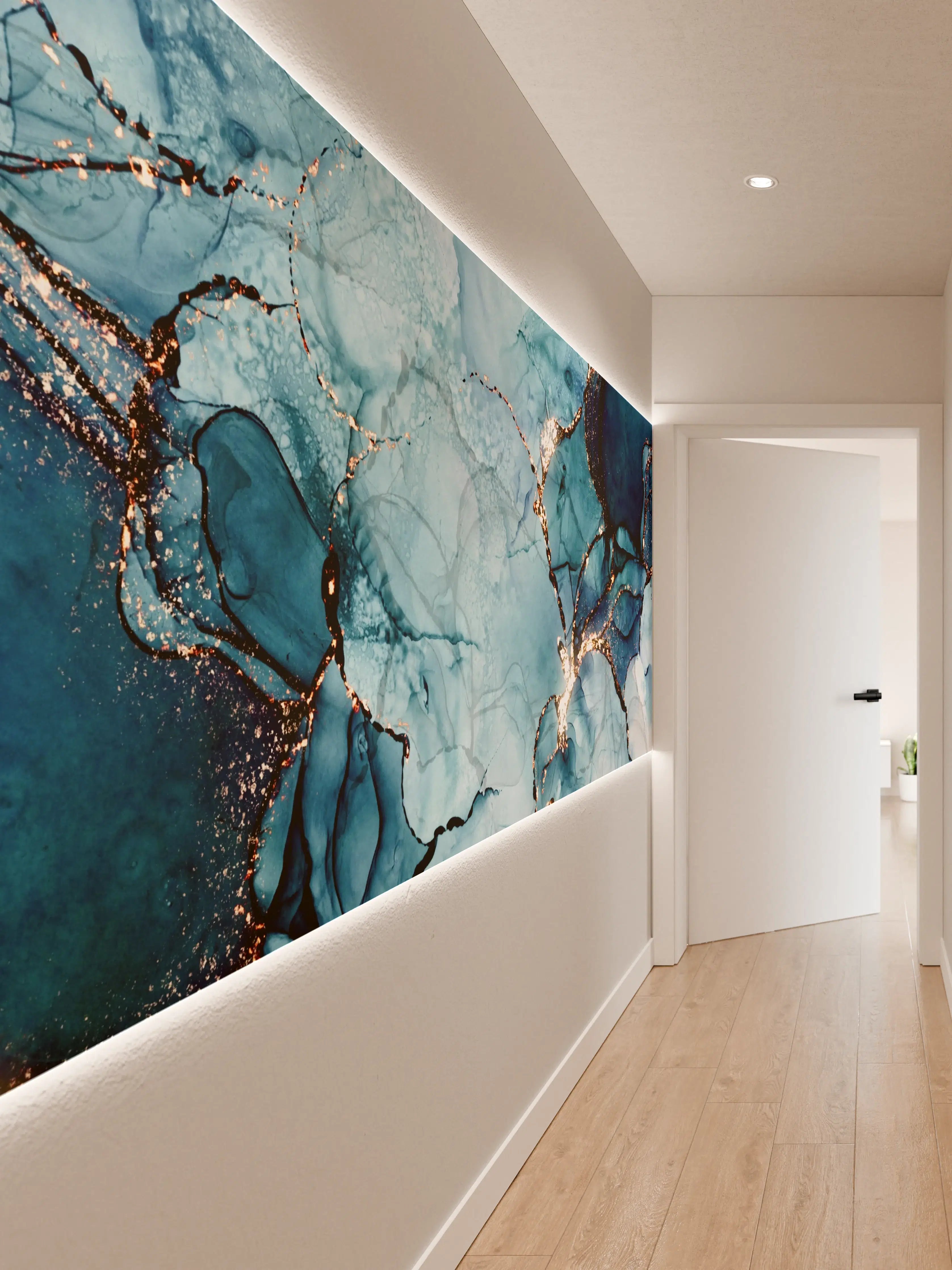 Wandverkleidung Flur - Maritime Wasserfarben Kunstwerk