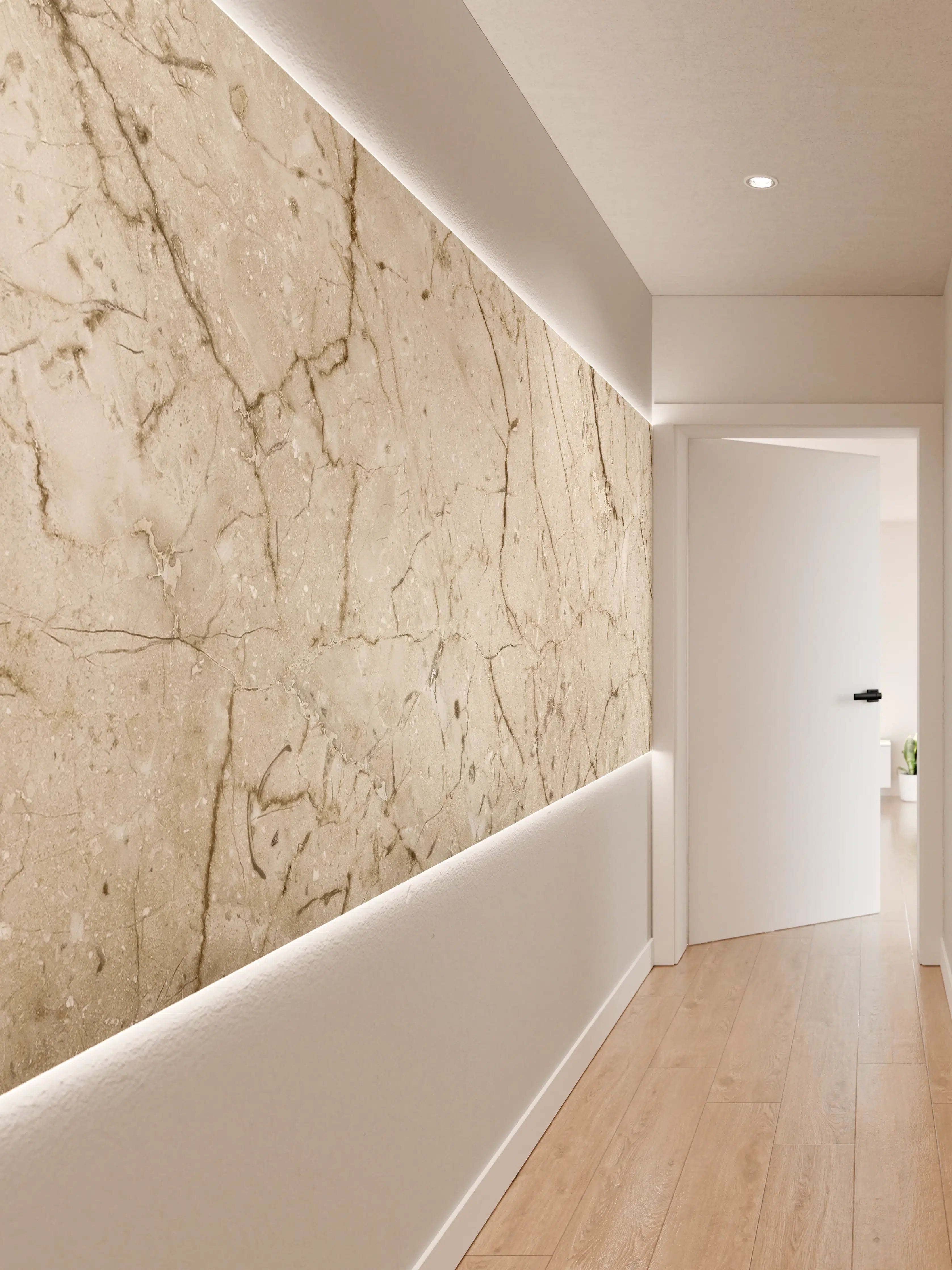 Wandverkleidung Flur - Marmor Hintergrund - Beige