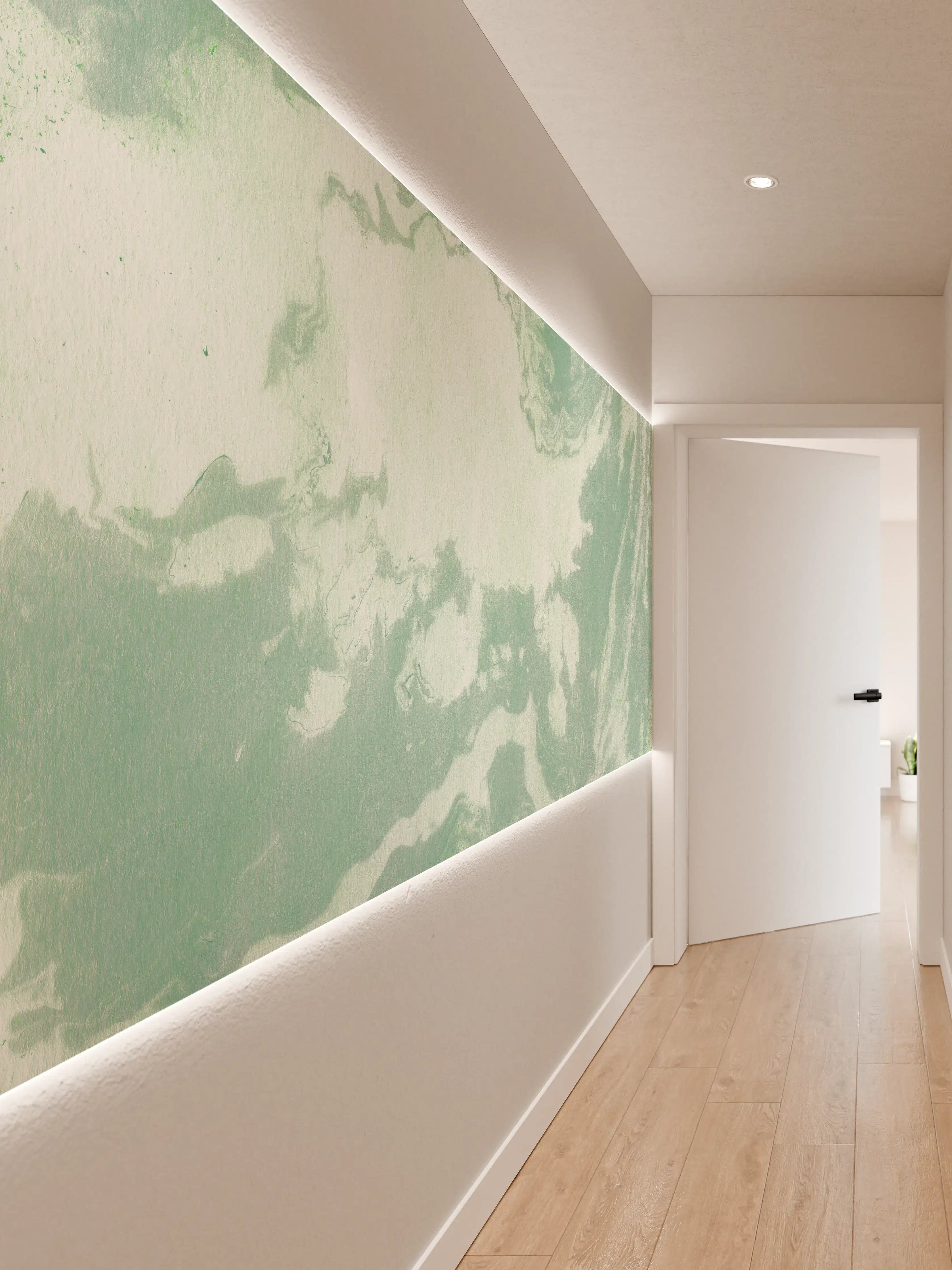 Wandverkleidung Flur - Marmor Oberfläche - Pastellmalerei