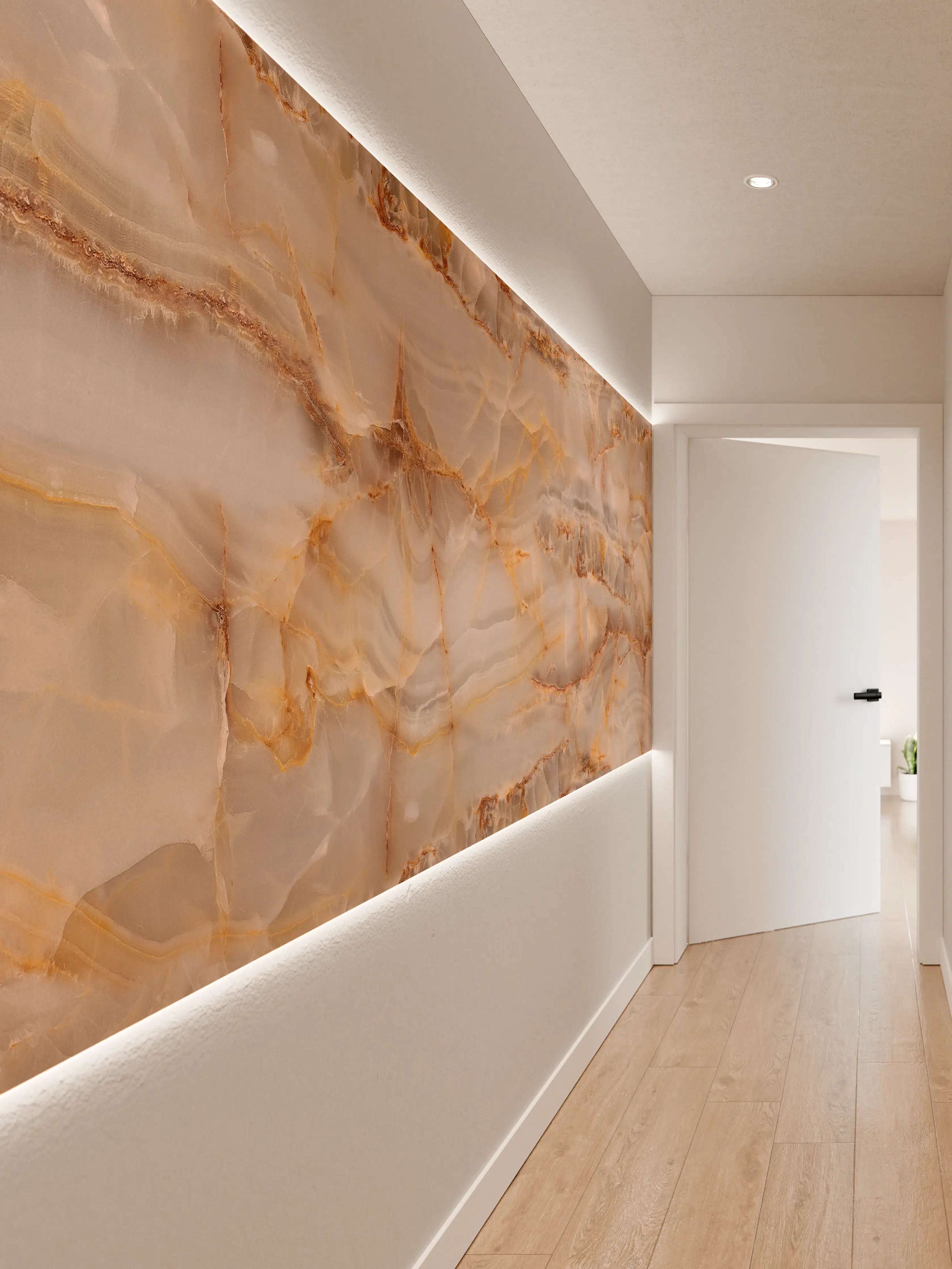 Wandverkleidung Flur - Marmor Onyx Struktur
