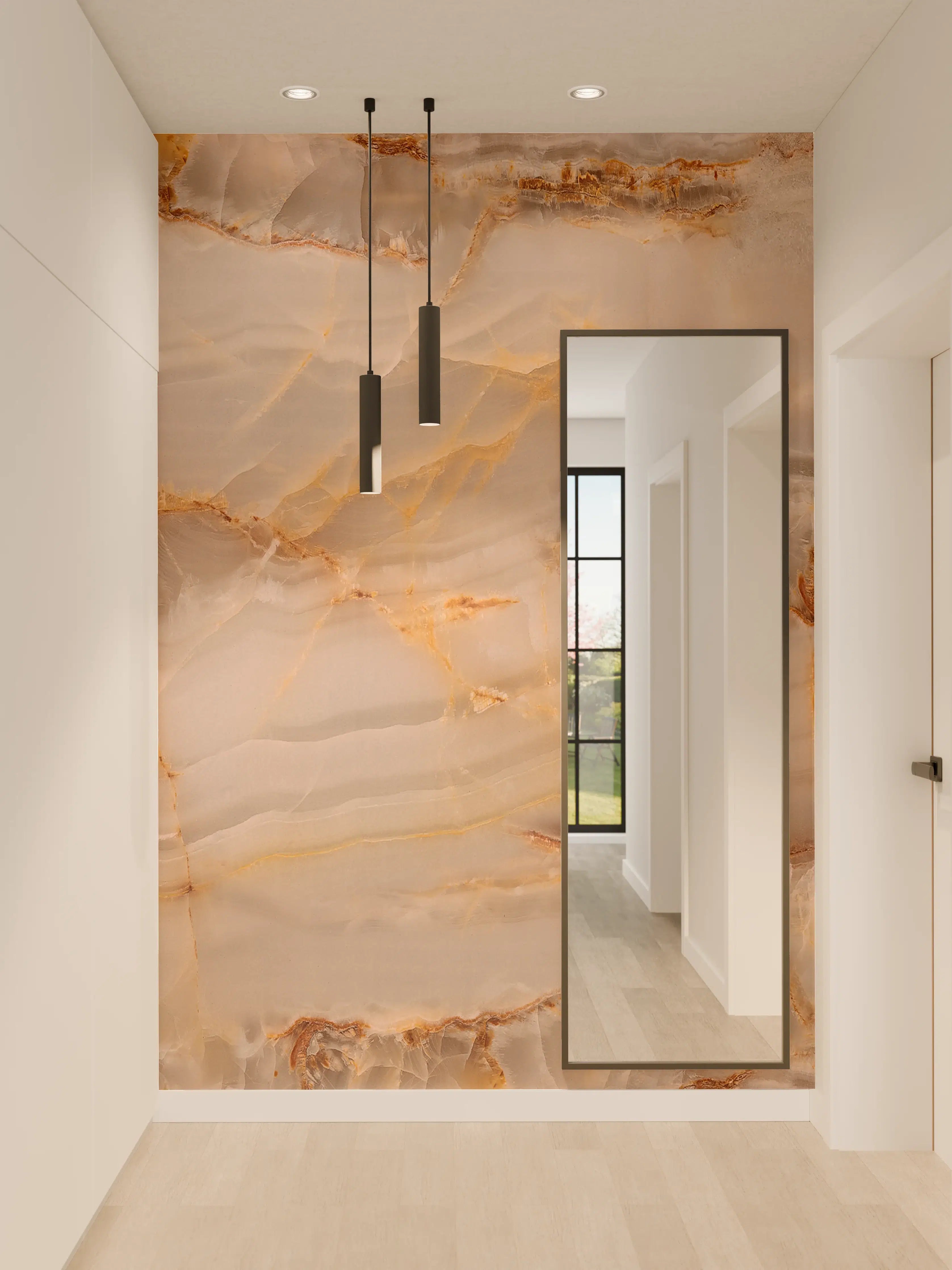 Wandverkleidung Flur - Marmor Onyx Struktur