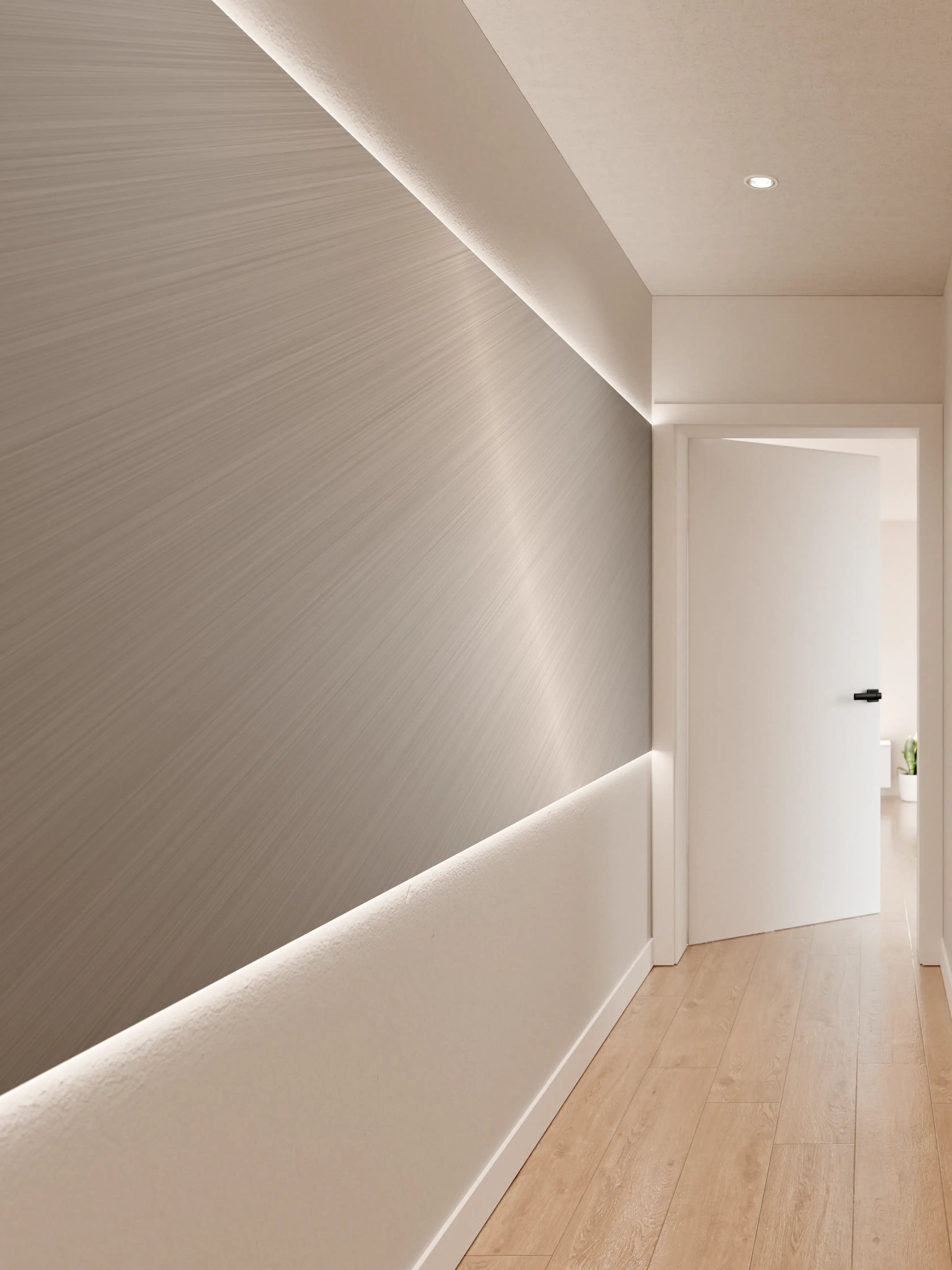 Wandverkleidung Flur - Metallic Oberflächenoptik mit Struktur