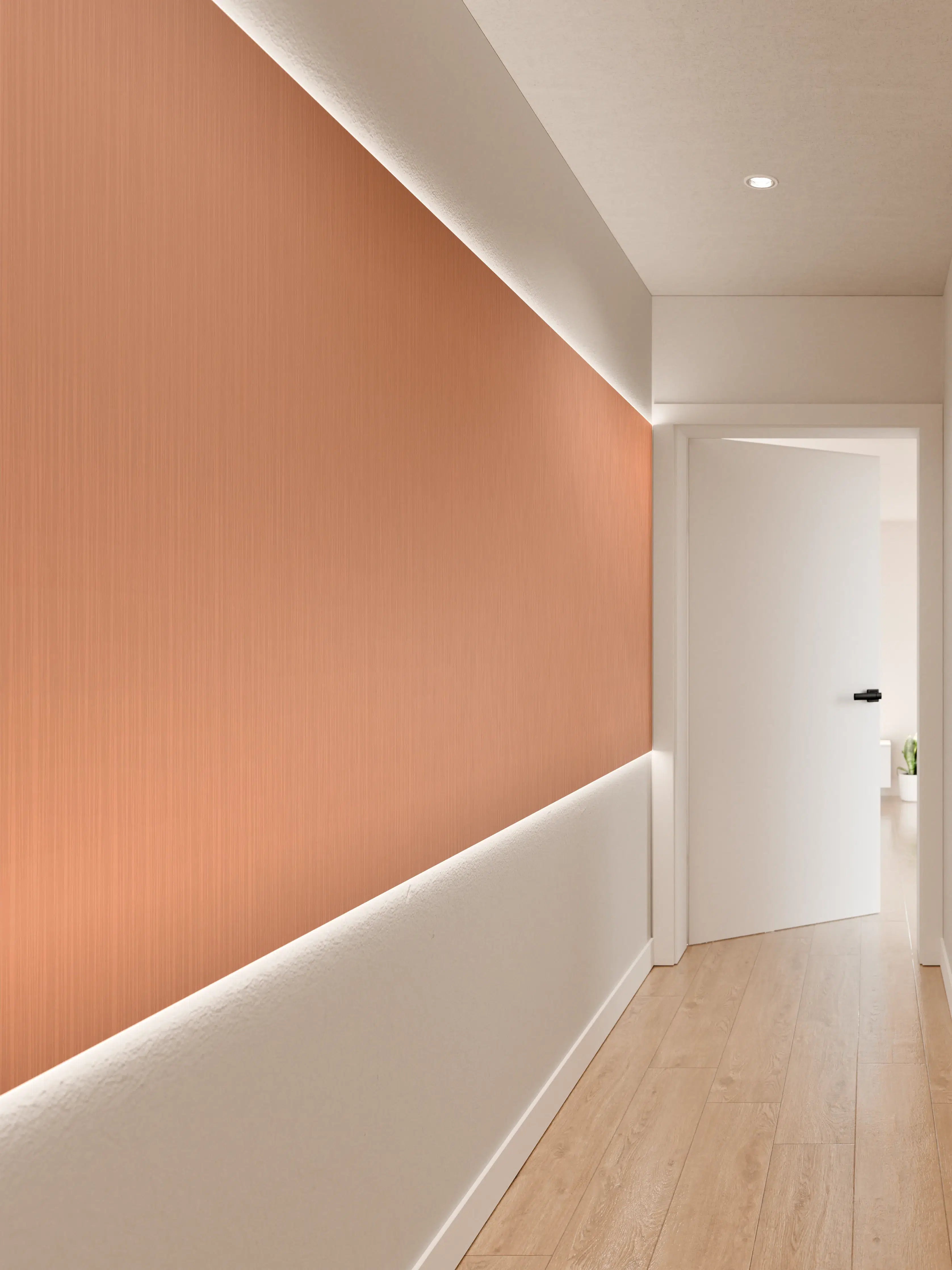 Wandverkleidung Flur - Metallische Gebürstete Bronze-Textur