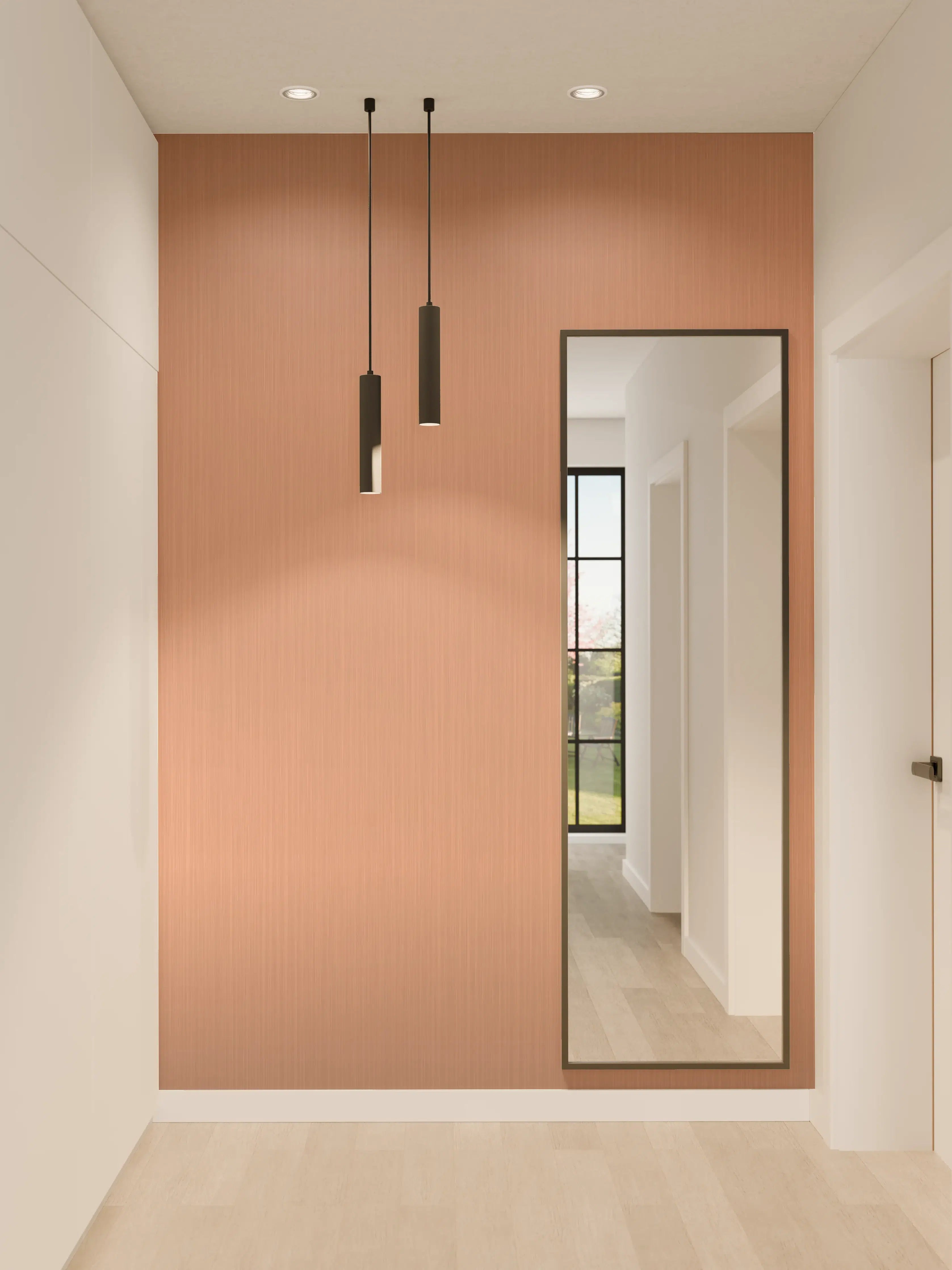 Wandverkleidung Flur - Metallische Gebürstete Bronze-Textur