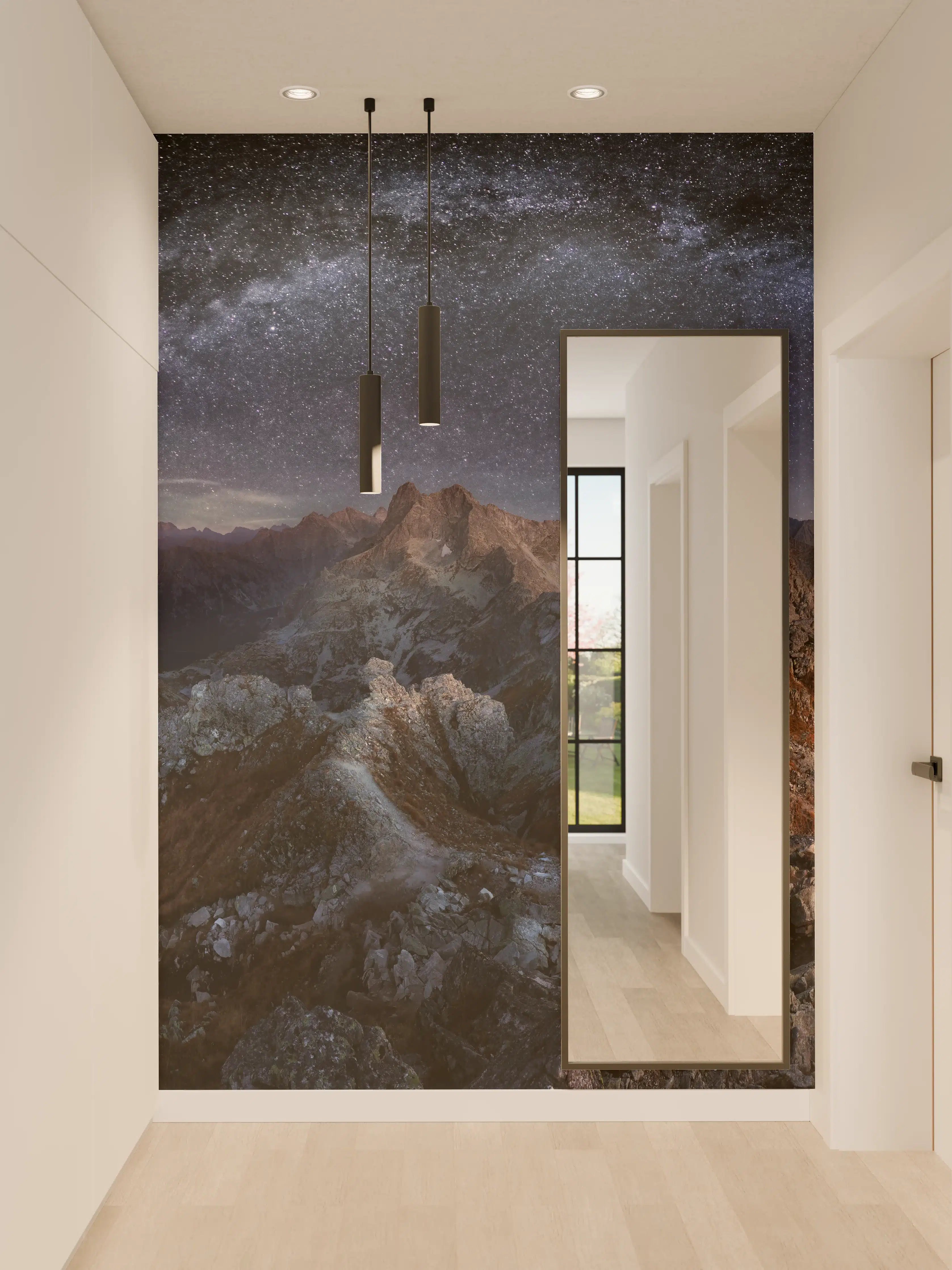 Wandverkleidung Flur - Milchstraße über Tatra Gebirgspanorama