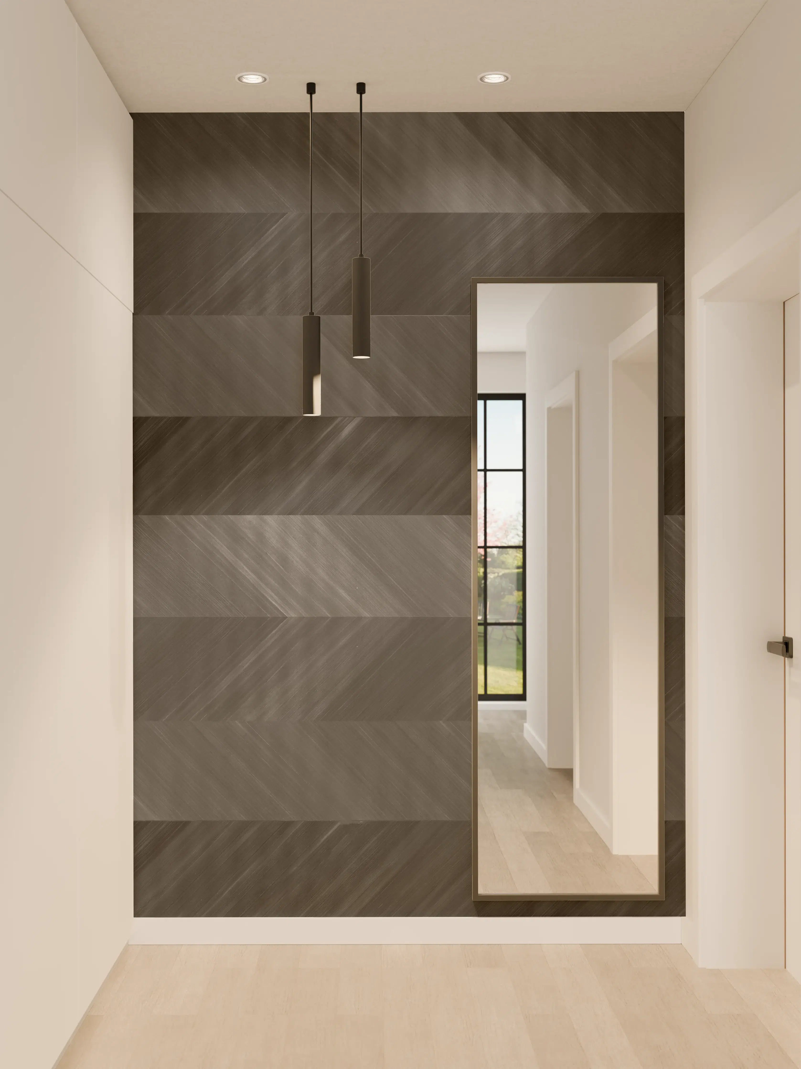 Wandverkleidung Flur - Minimaler Zickzack-Muster