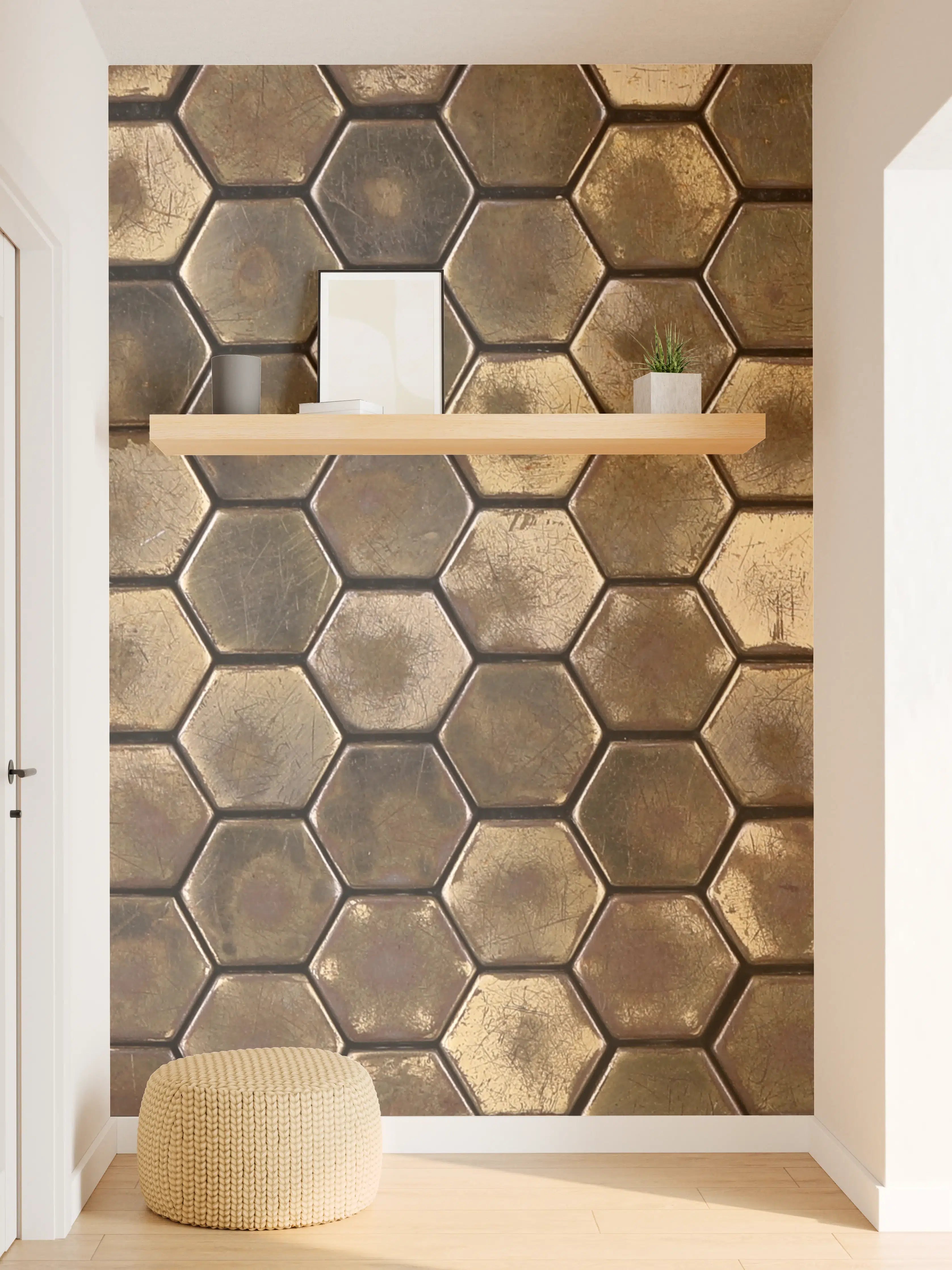 Wandverkleidung Flur - Moderne Fliesen mit Hexagon-Design