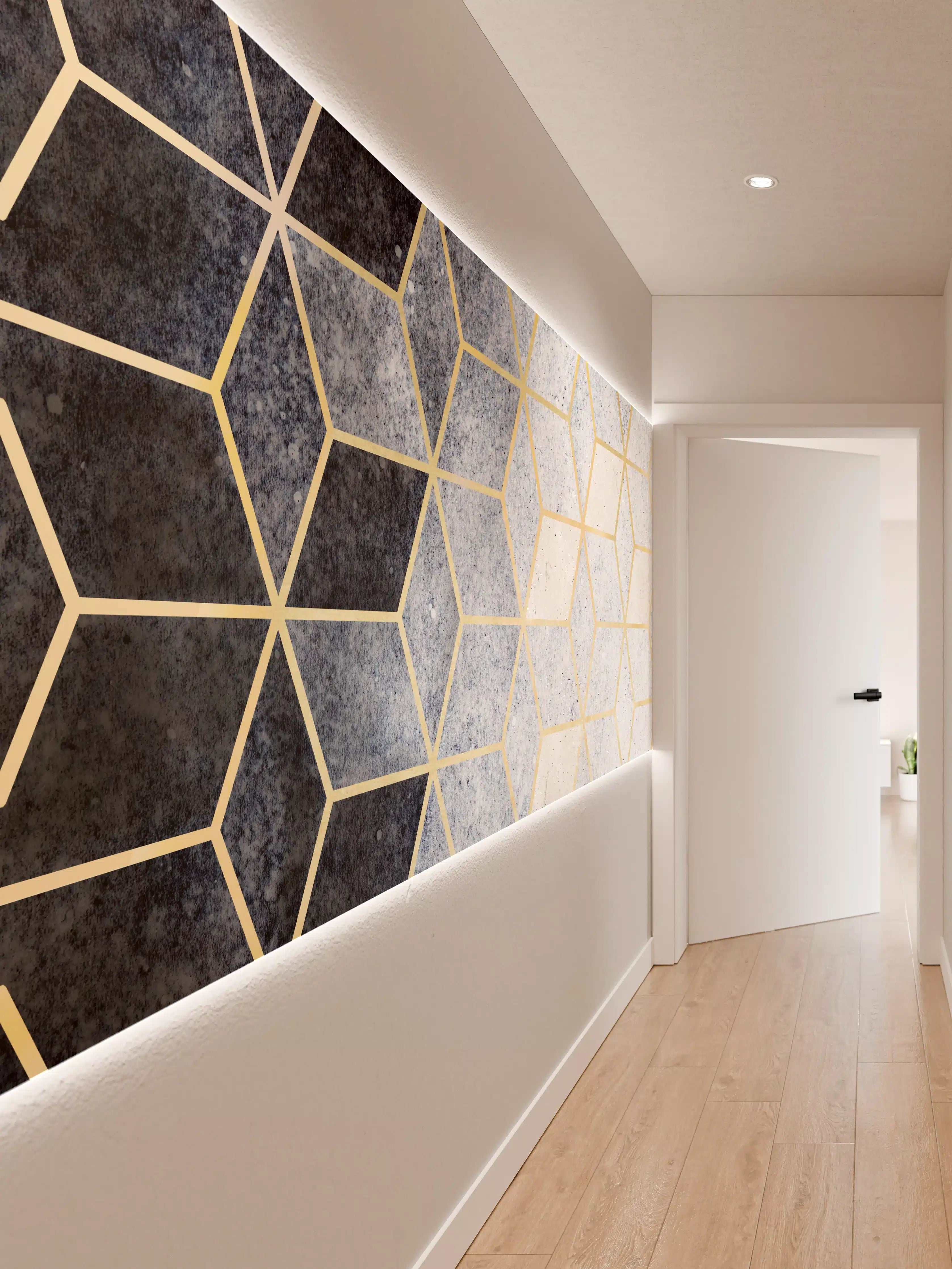 Wandverkleidung Flur - Moderne Gold- und Antarctic-Design