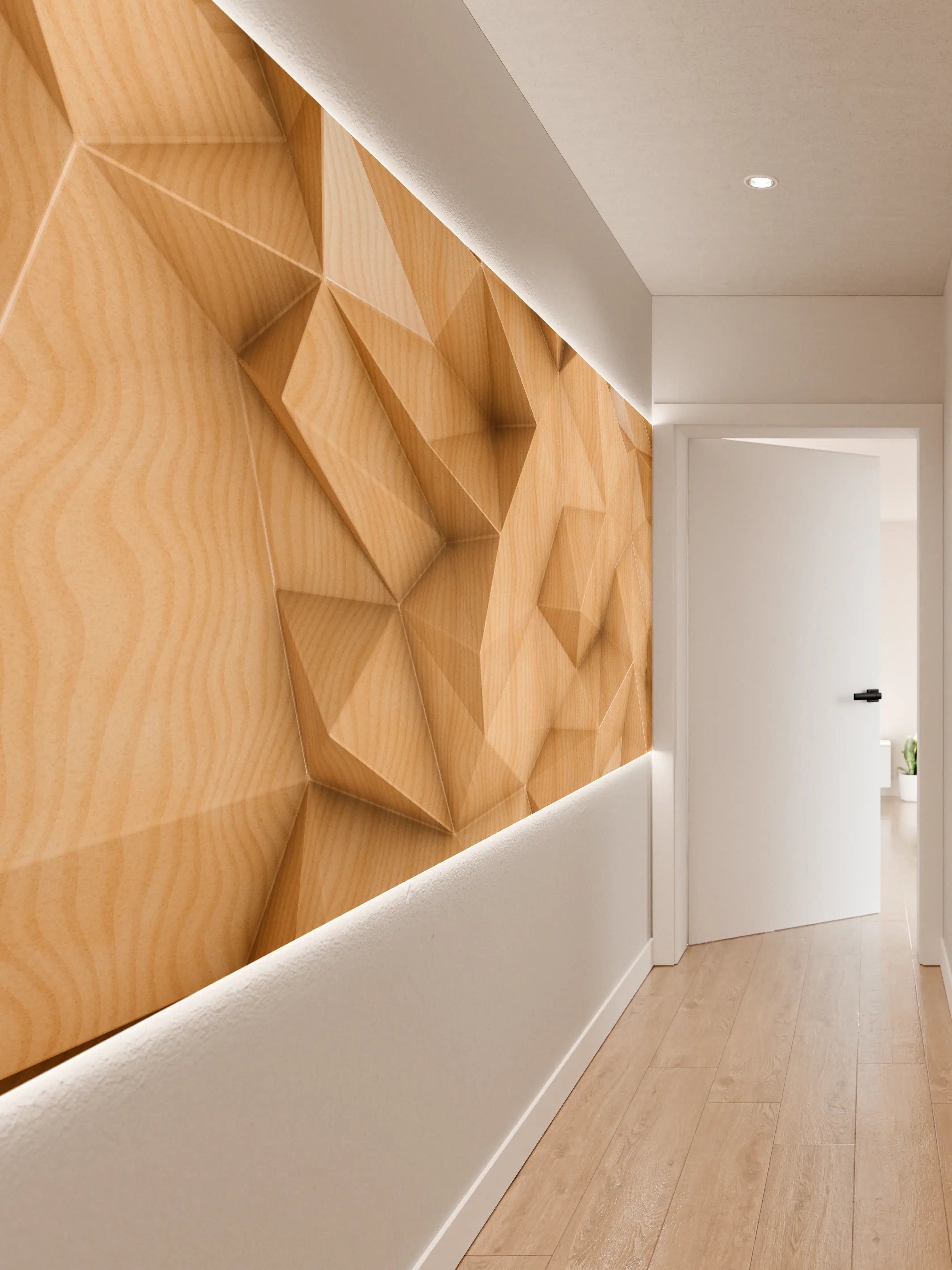 Wandverkleidung Flur - Moderne Holzdesign-Wandgestaltung