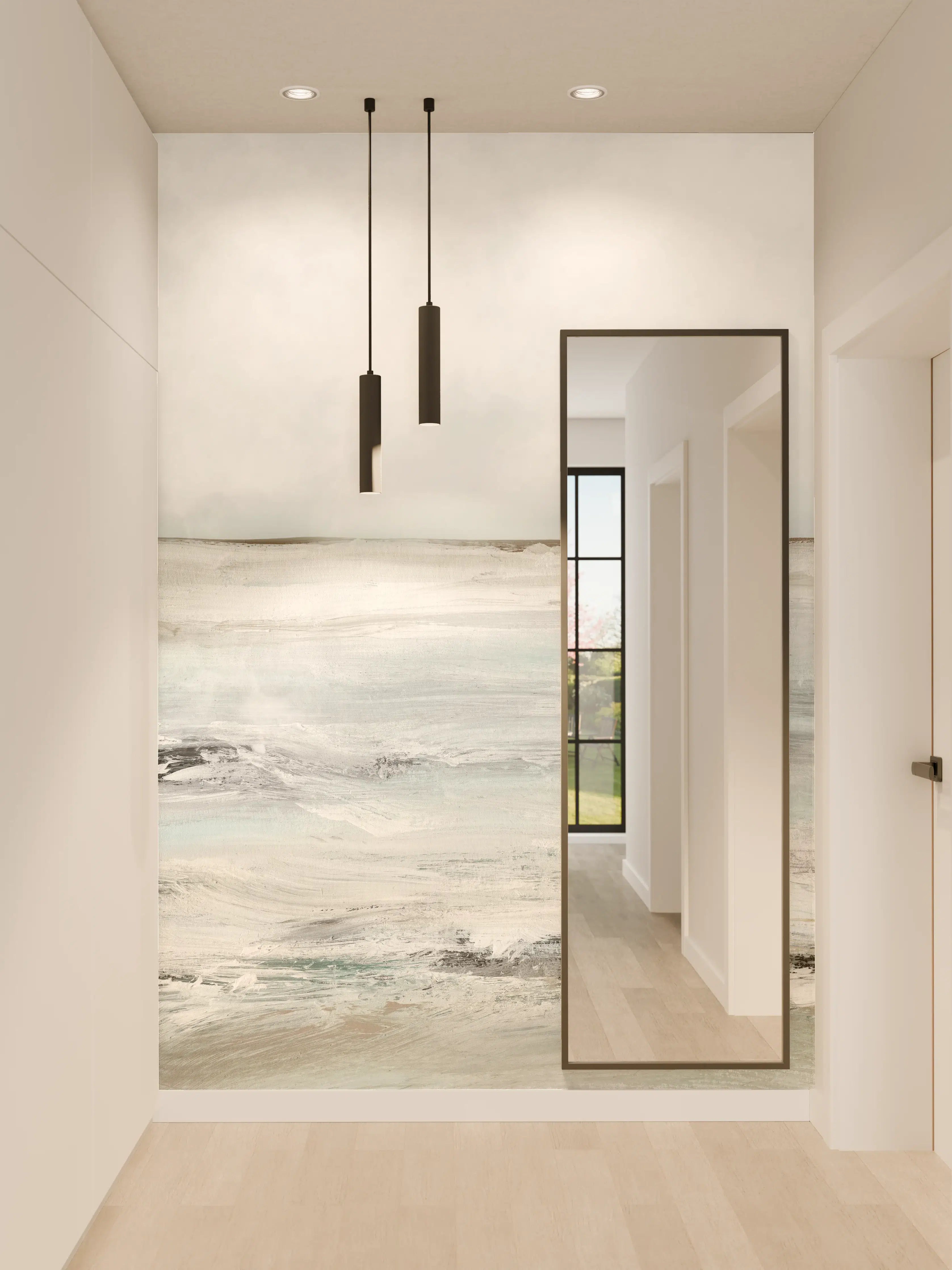 Wandverkleidung Flur - Moderne Kunst im Wintermeer