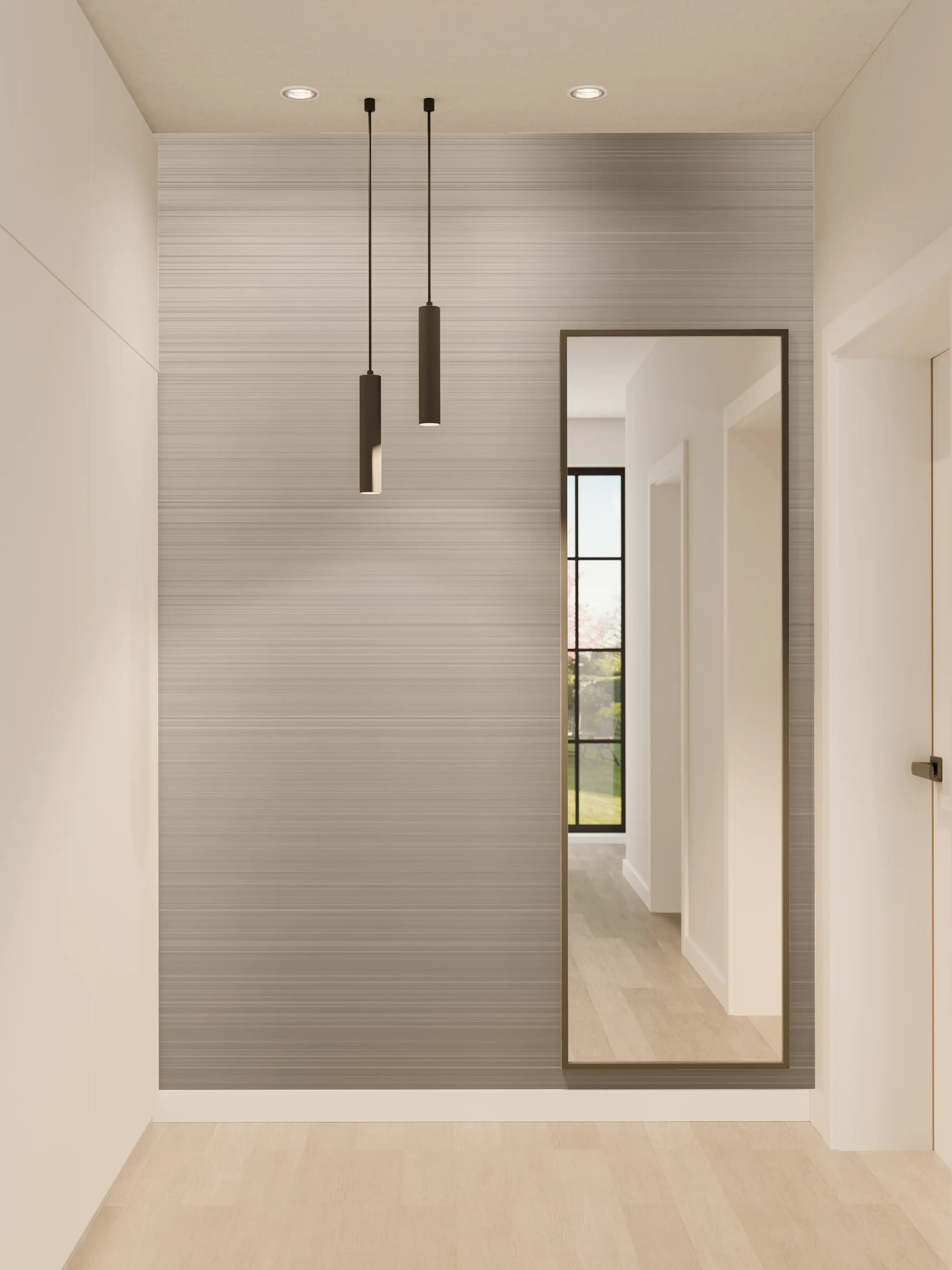 Wandverkleidung Flur - Moderne Metalloberfläche in Grau