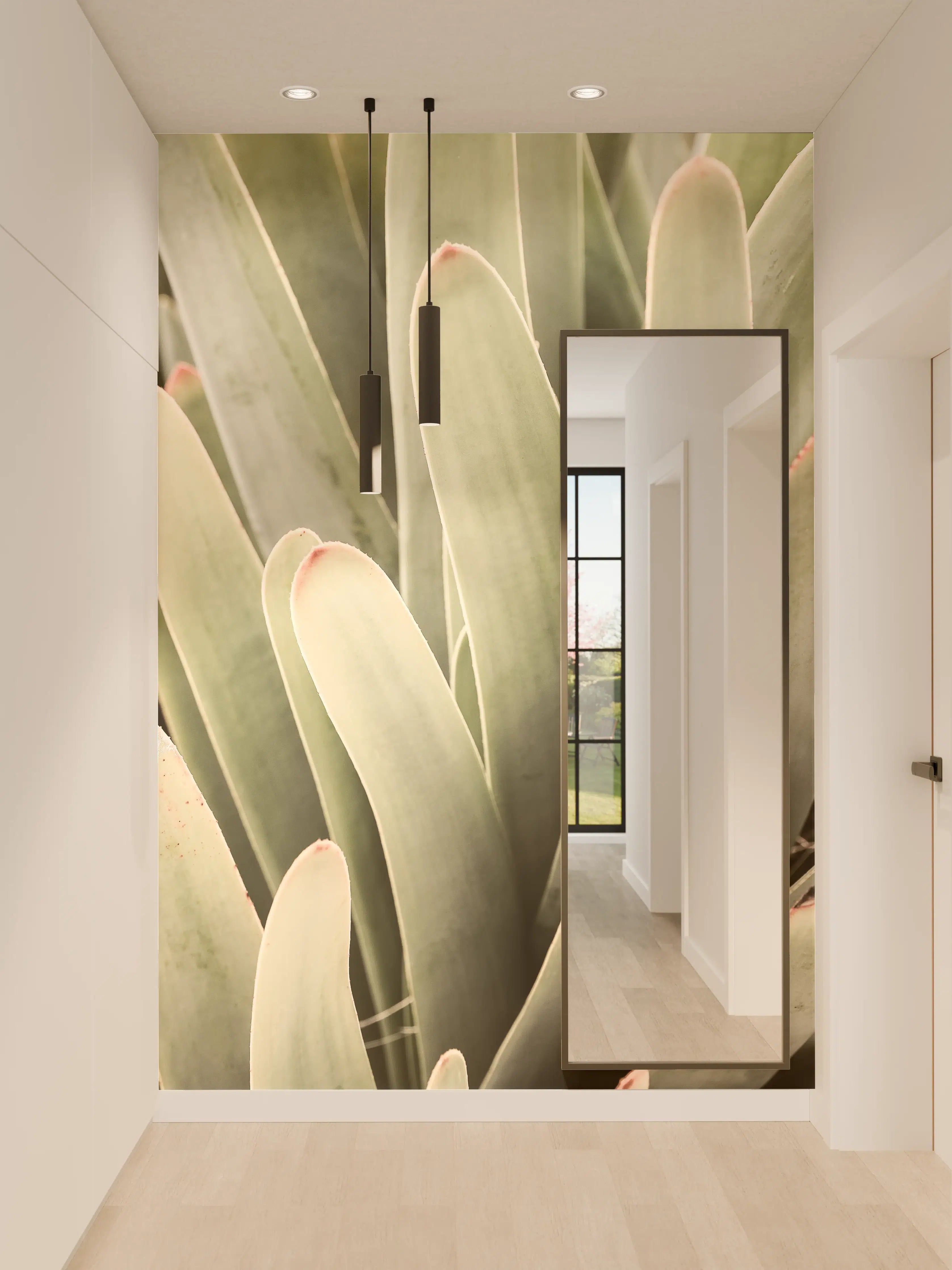 Wandverkleidung Flur - Moderne Pflanze in Nahaufnahme