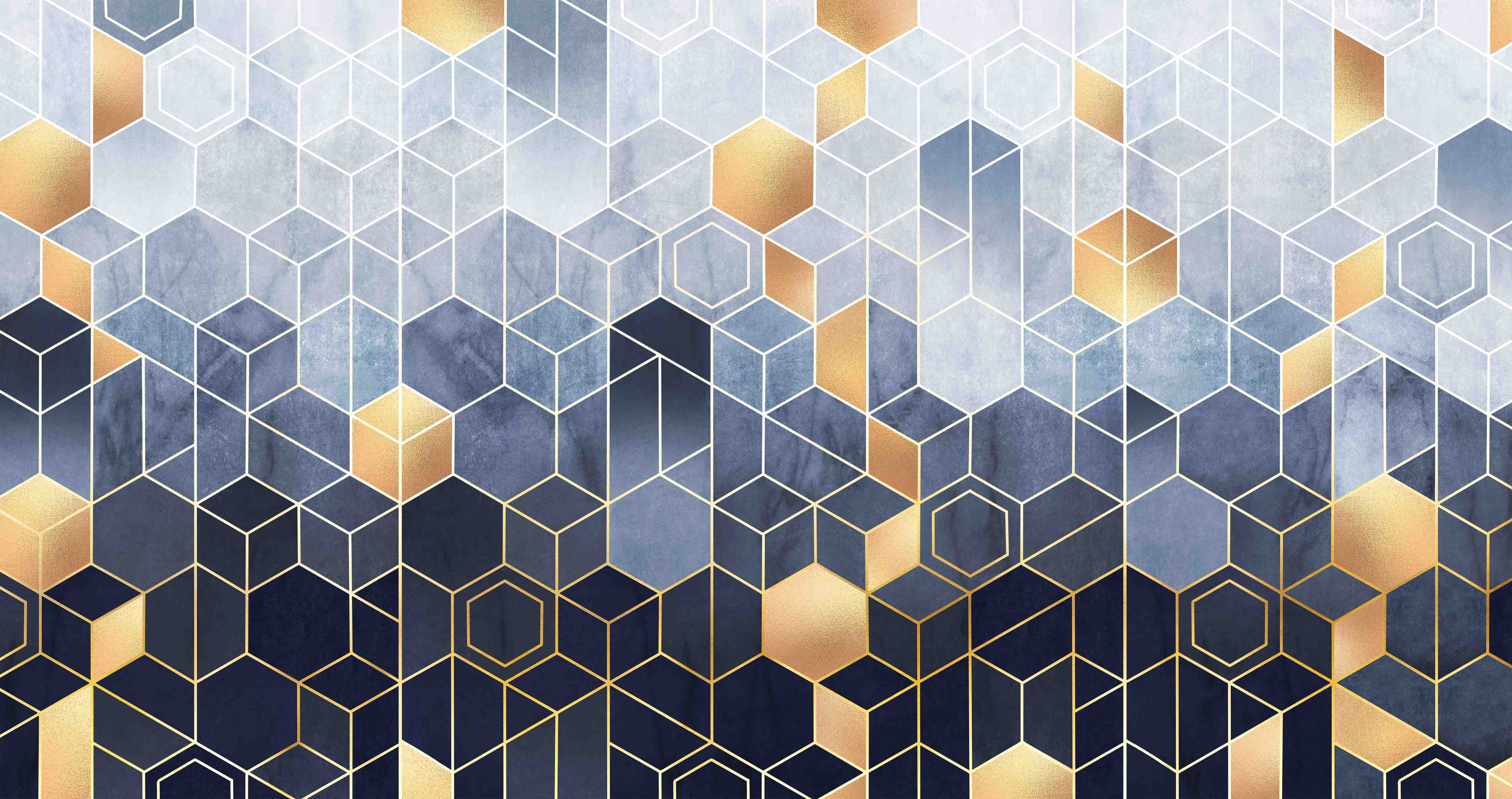 Wandverkleidung Flur-Moderne geometrische Kunst trifft auf elegante Farbpalette