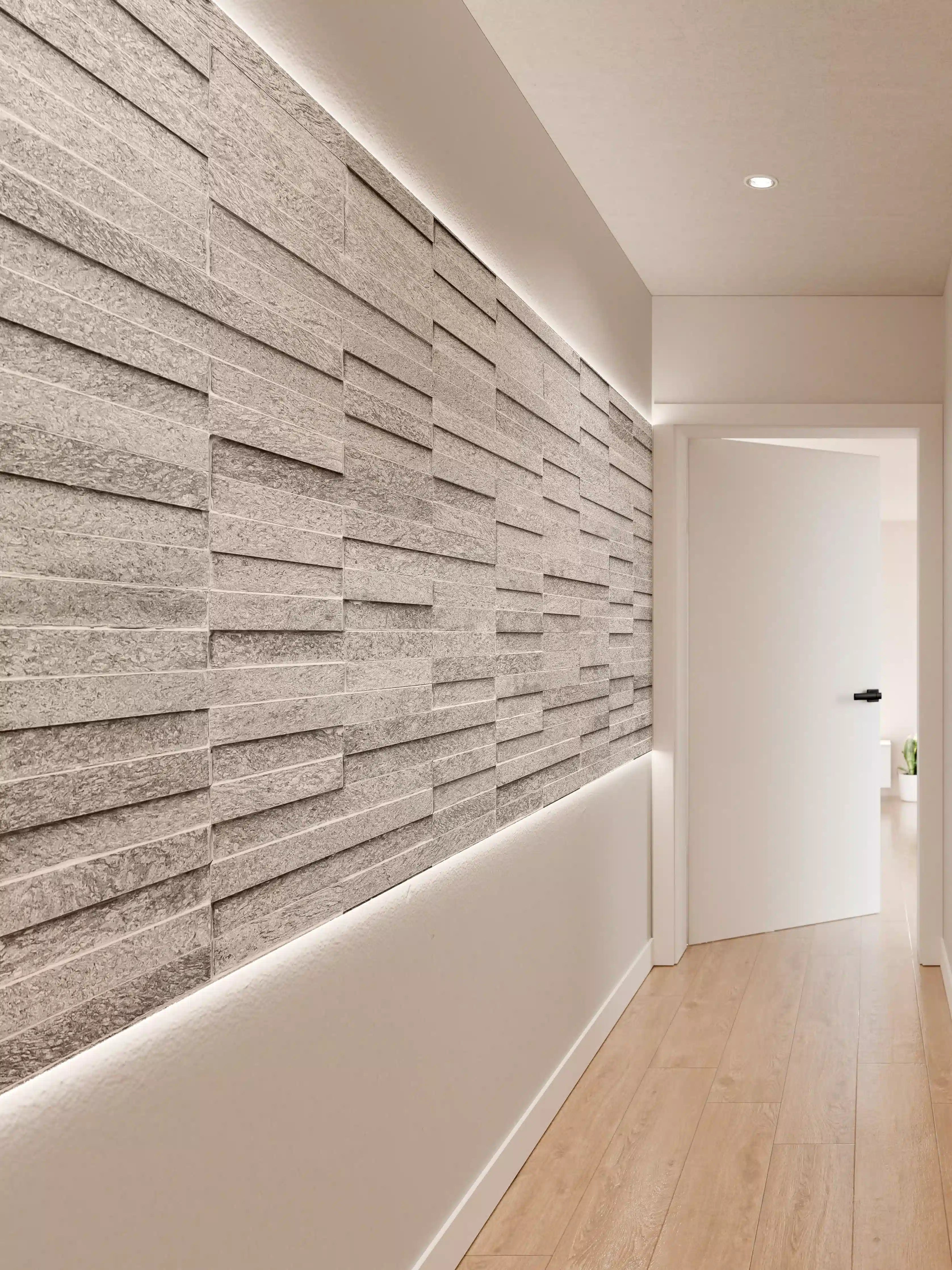Wandverkleidung Flur - Moderne graue Fassadenwand