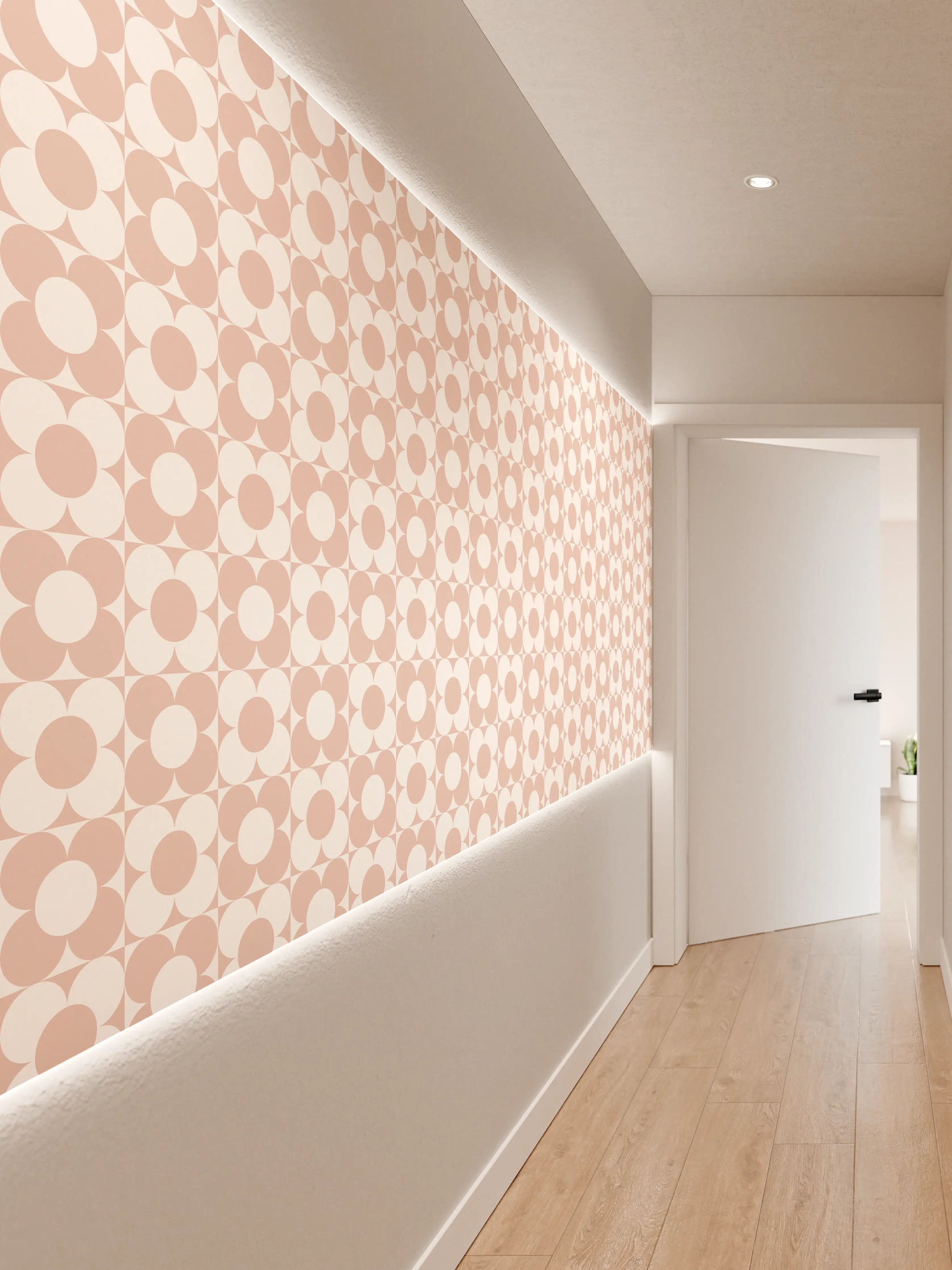 Wandverkleidung Flur - Moderne helle Musterfliese
