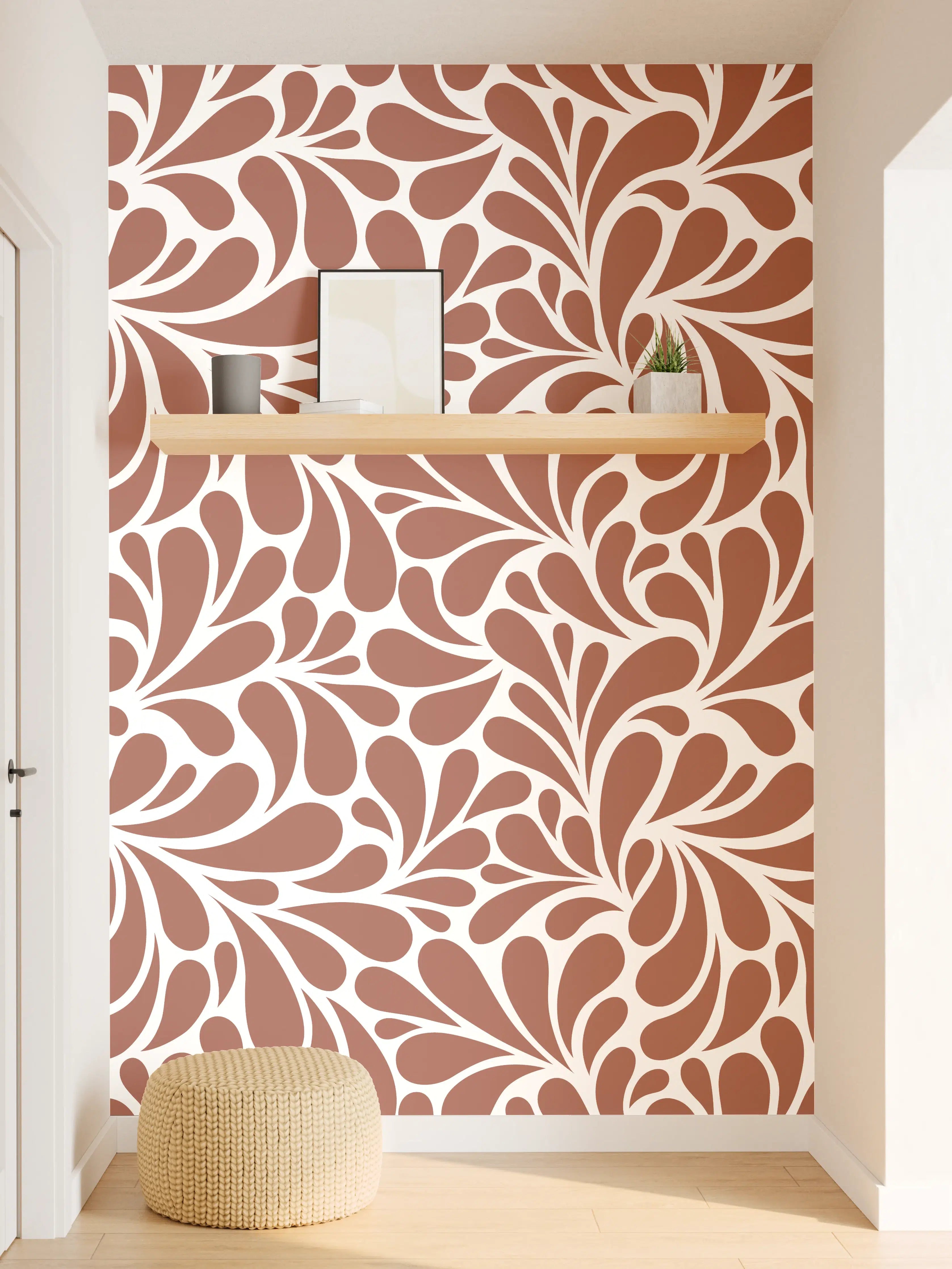 Wandverkleidung Flur - Moderne, elegante Designmuster in Braun und Weiß