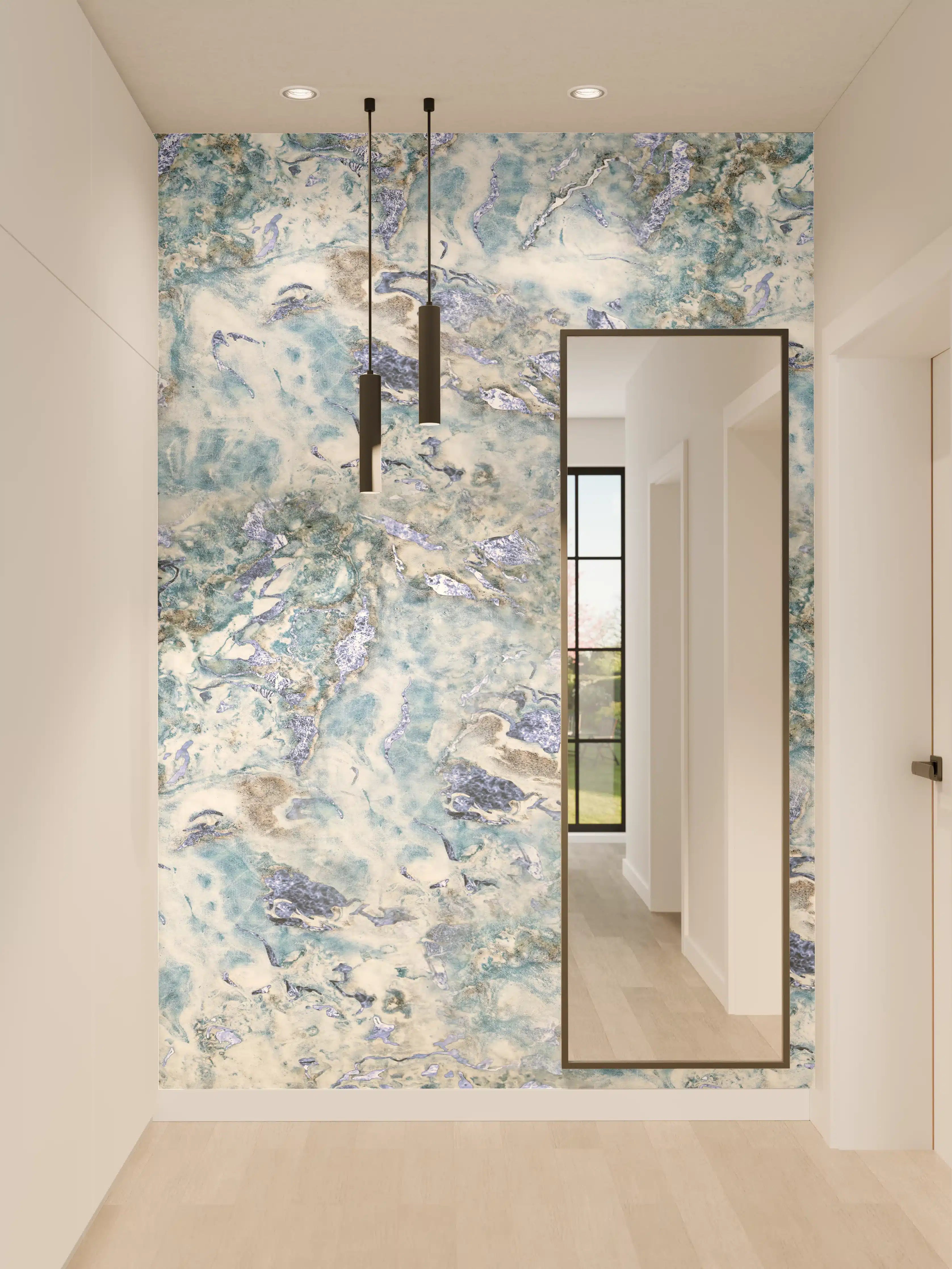 Wandverkleidung Flur - Moderne, elegante Marmoroptik Wandgestaltung