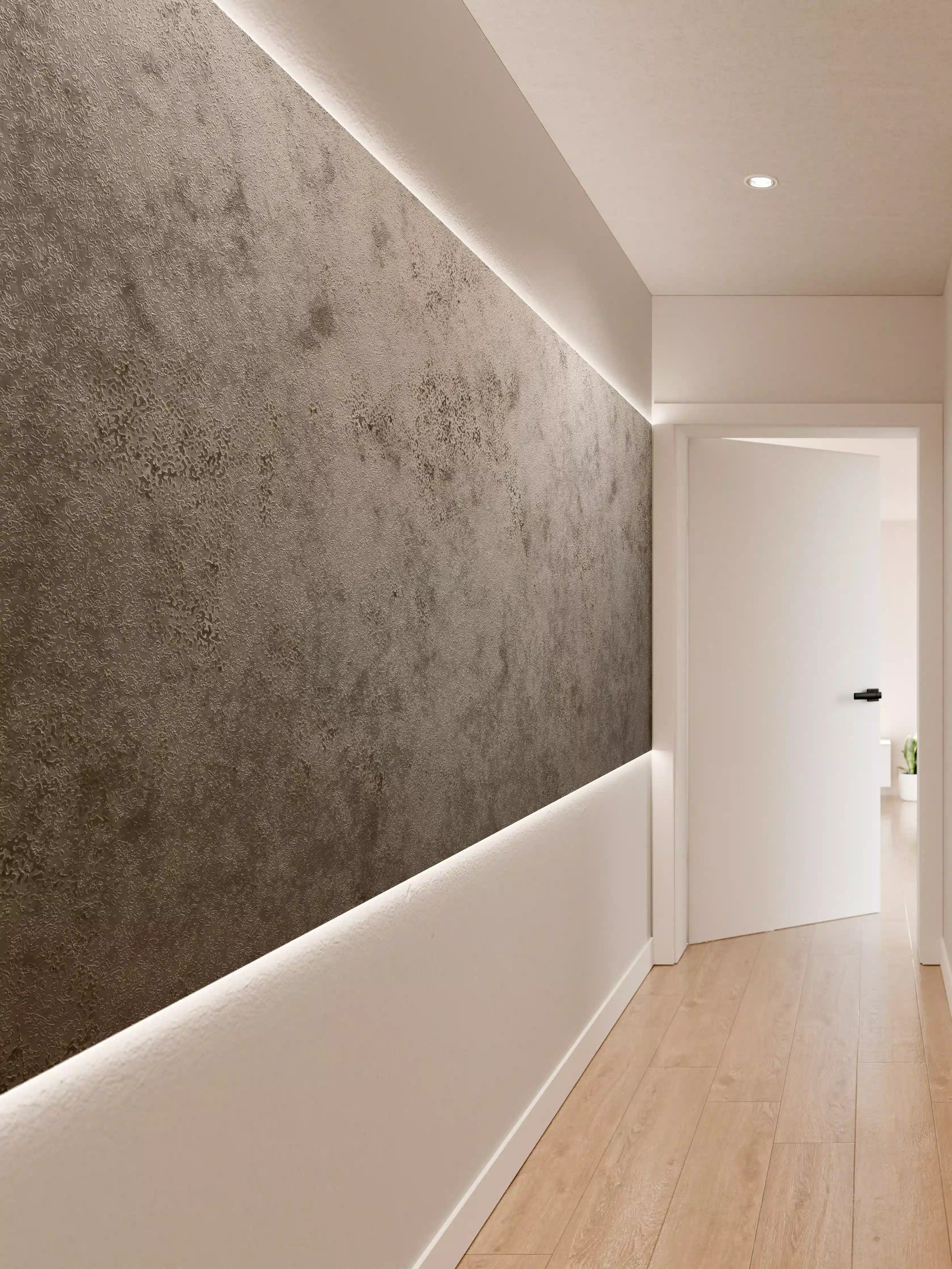 Wandverkleidung Flur - Moderner Betontapete-Design