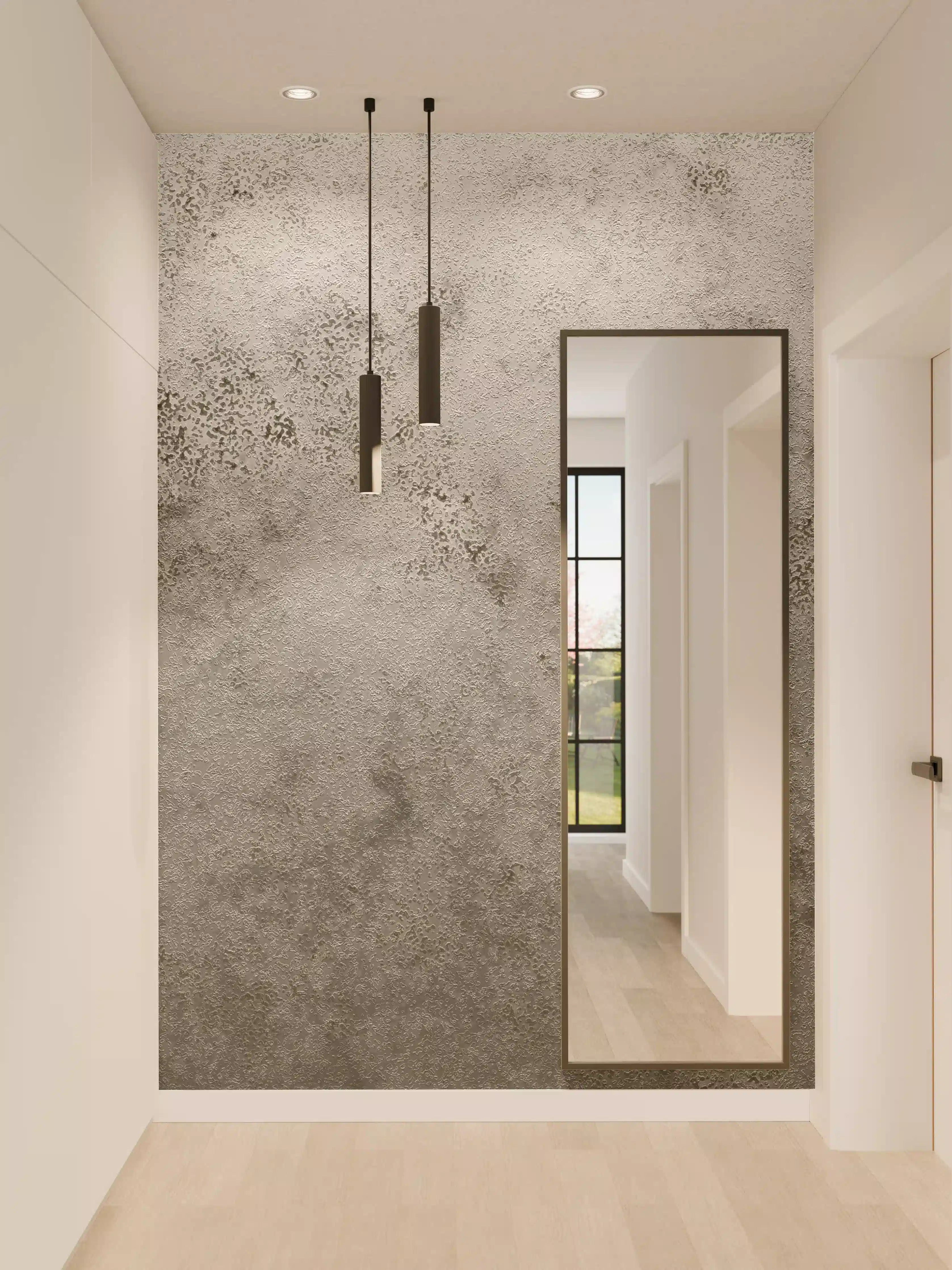 Wandverkleidung Flur - Moderner Betontapete-Design