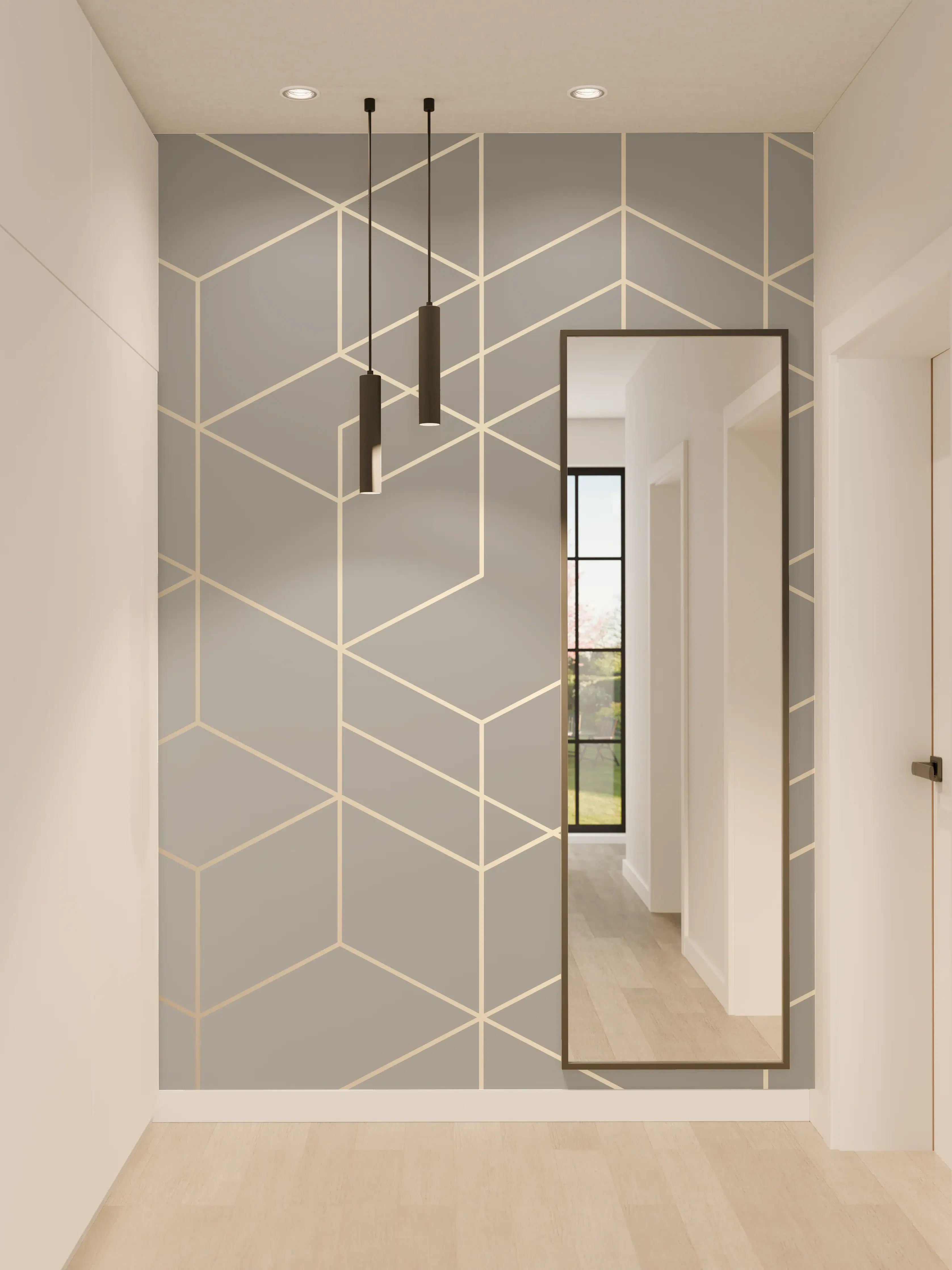Wandverkleidung Flur - Modernes Weiß-Grau-Design