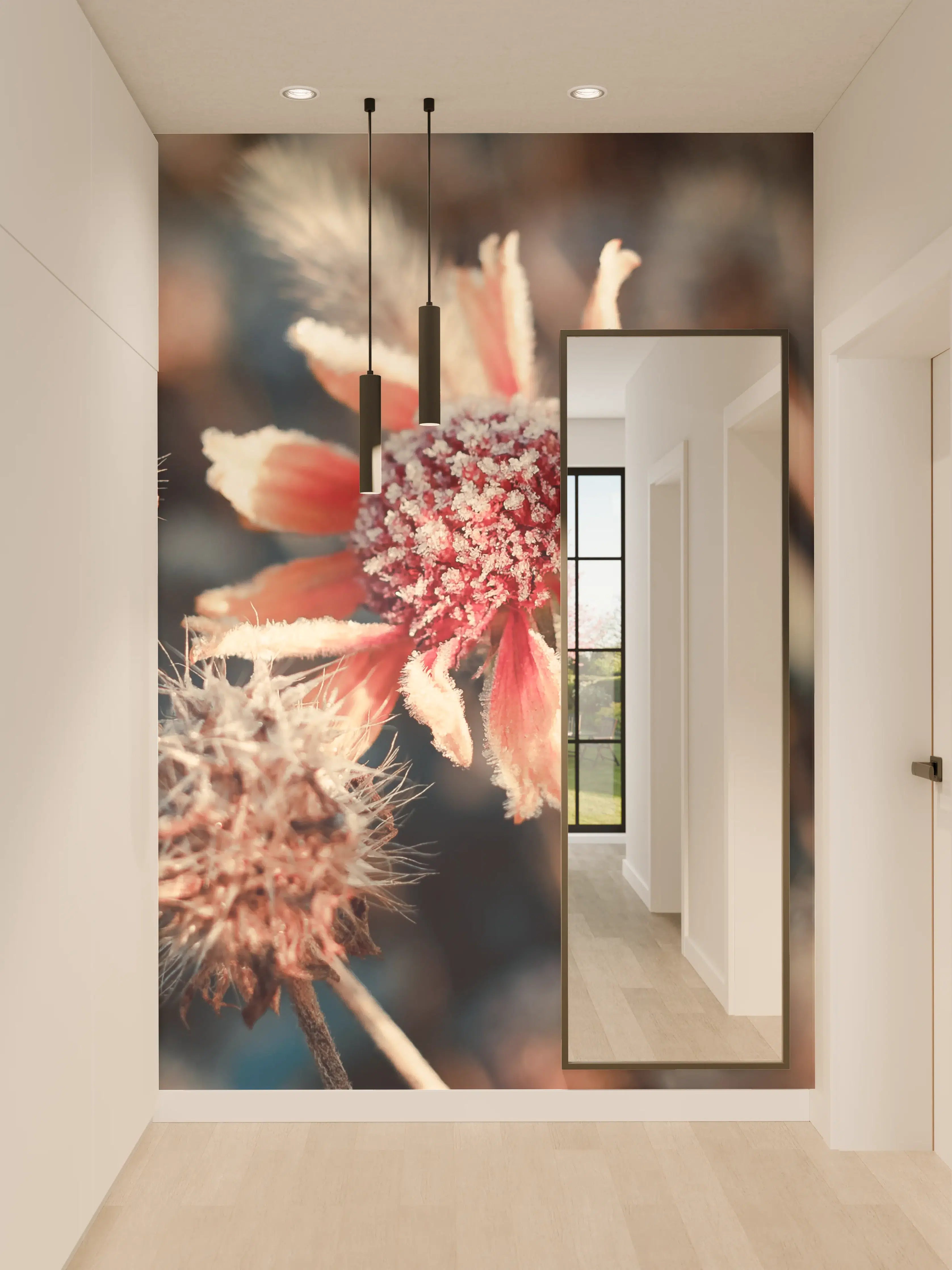 Wandverkleidung Flur - Mohnblumen im Herbst