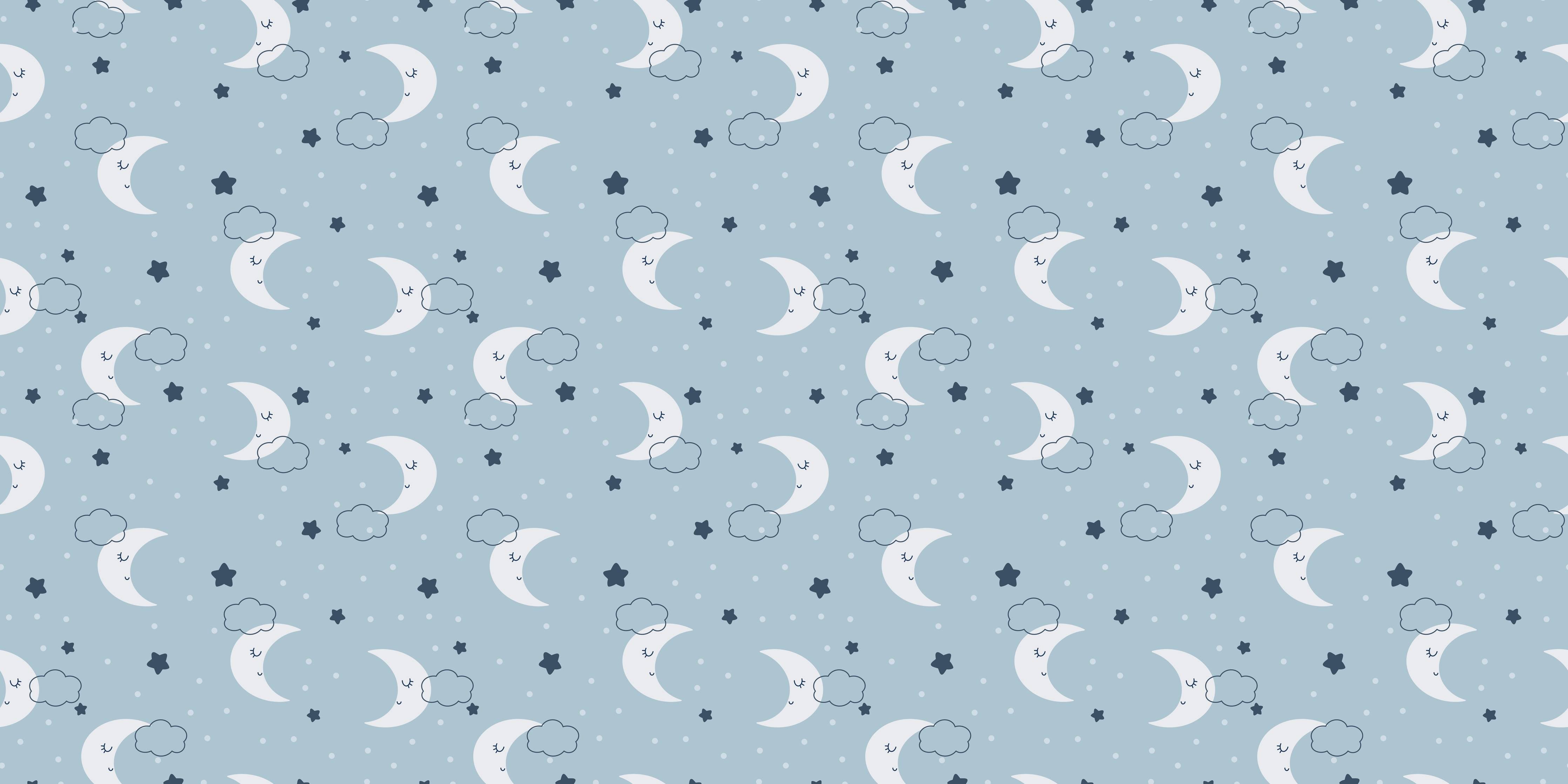Wandverkleidung Flur-Mond und Sterne Kinderzimmer Wandbild