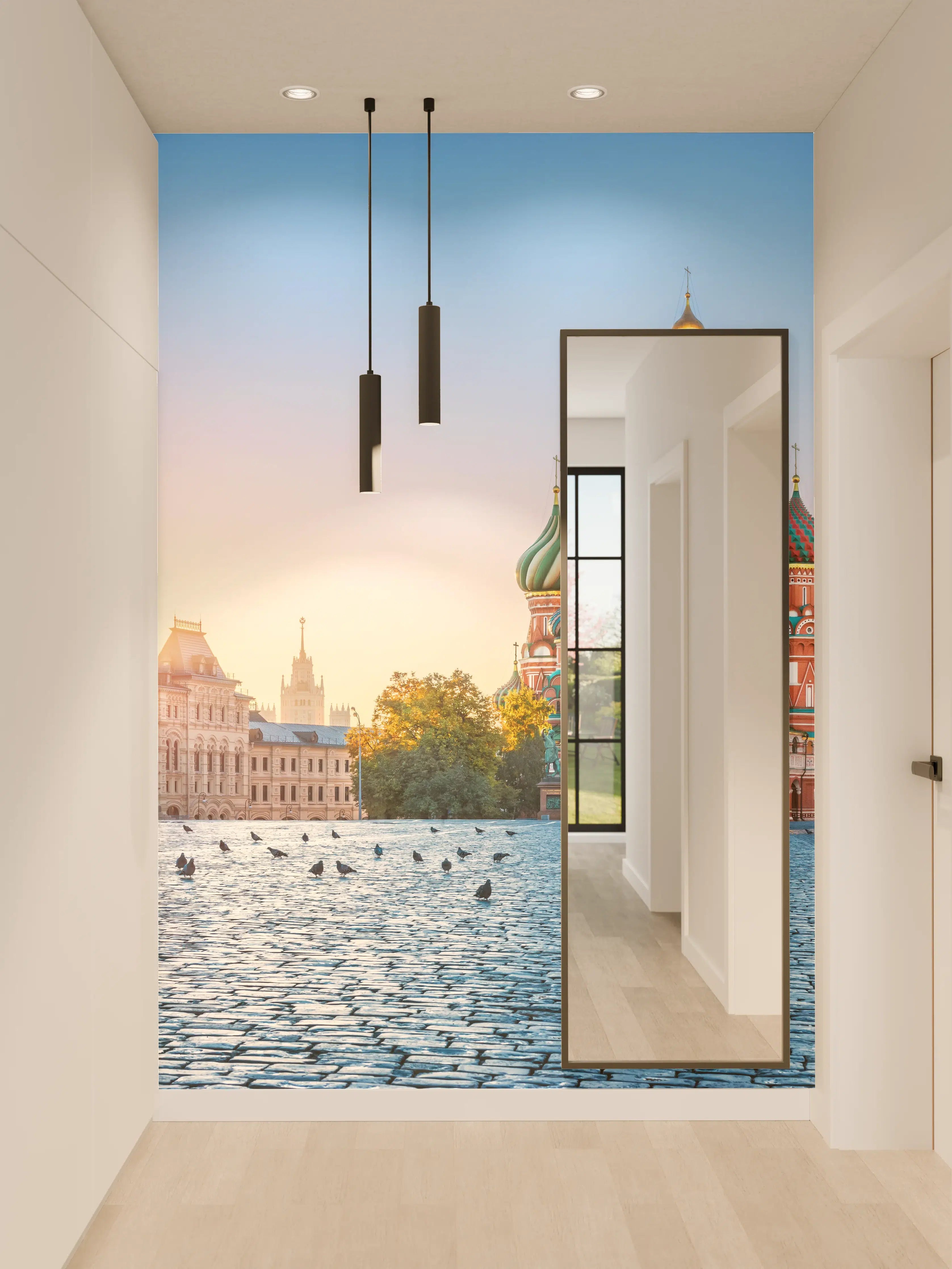 Wandverkleidung Flur - Morgendliche Grautöne in Moskaus Moschee