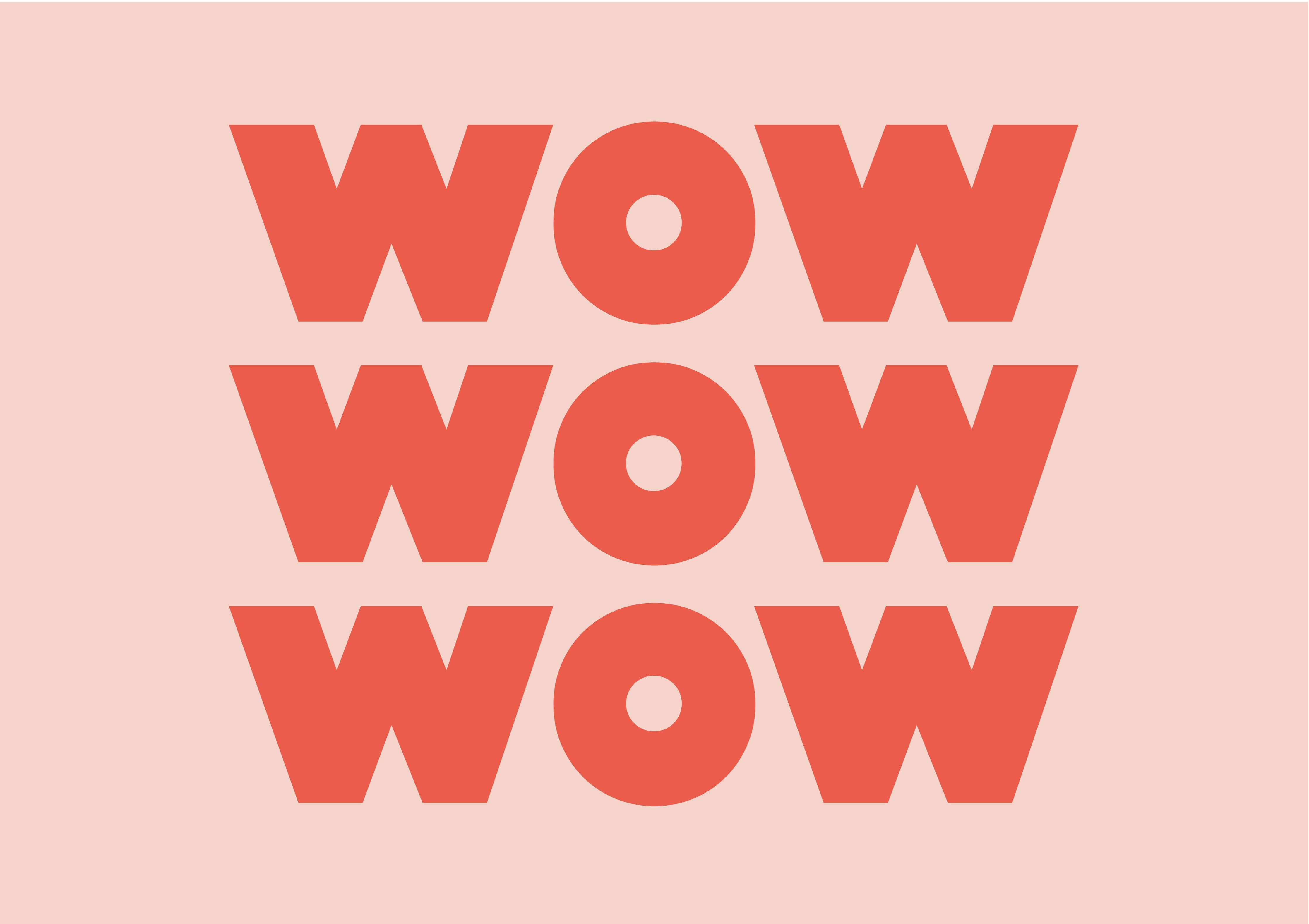 Wandverkleidung Flur-Motivationaler 'WOW' Typografie-Print