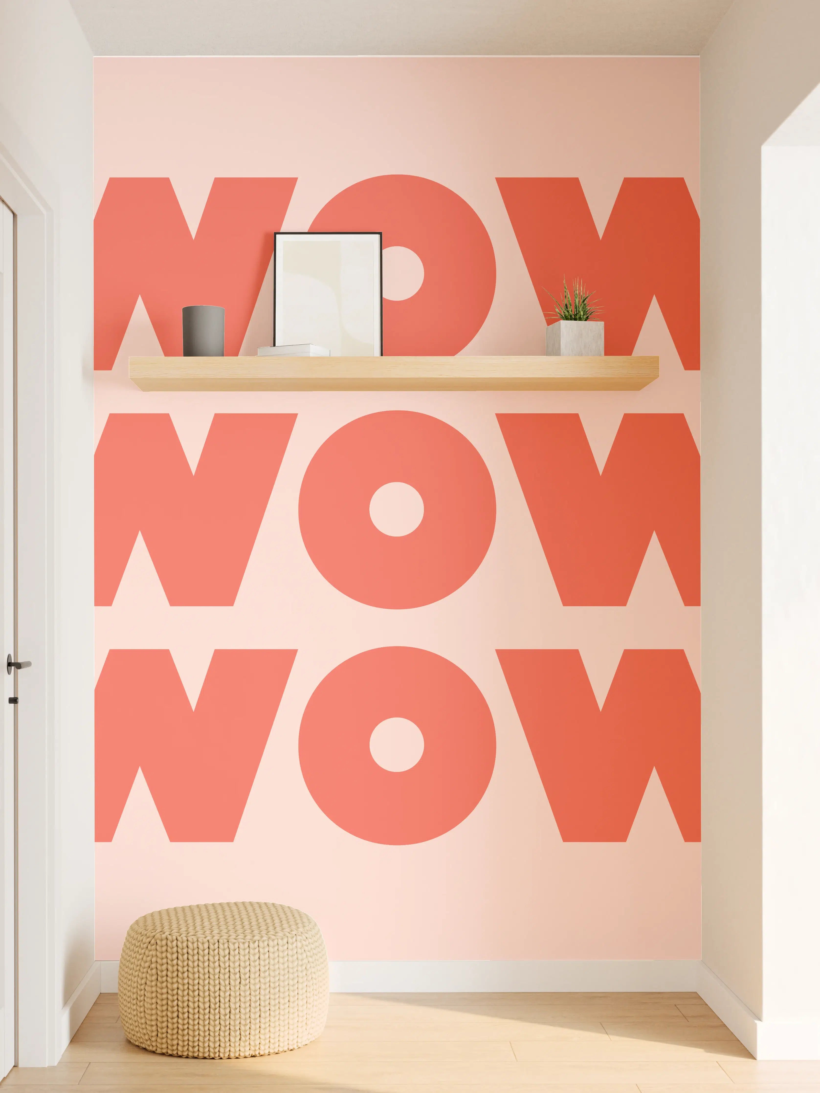 Wandverkleidung Flur - Motivationaler 'WOW' Typografie-Print